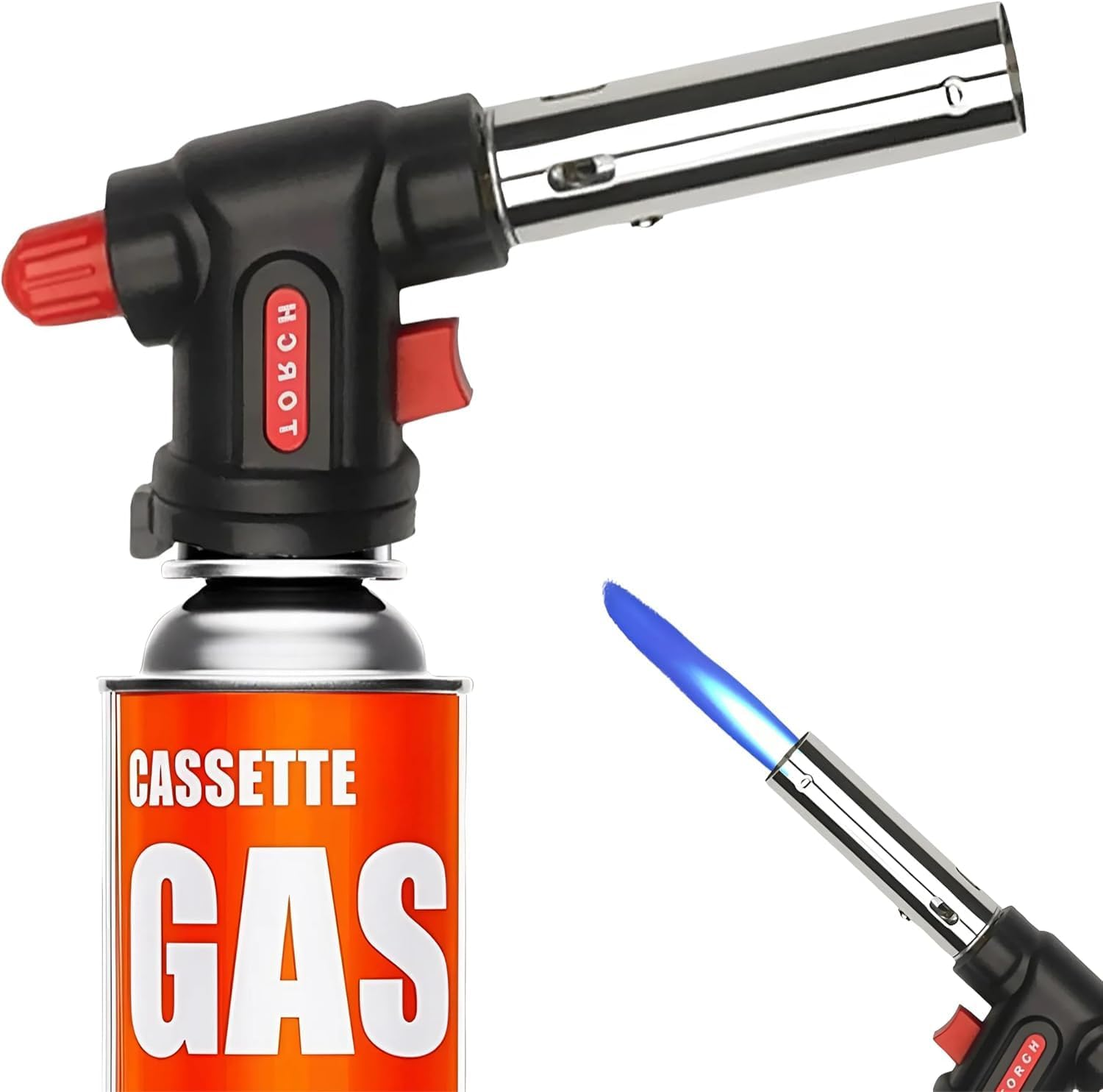 EZONEDEAL Gas Burner,Butane Blow Torch,Kitchen Butane Torch,Chef Cooking Torch Adjustable Flame Kitchen Torch for Cooking,Bbq,Baking,Camping,Roasting,Welding image number 3