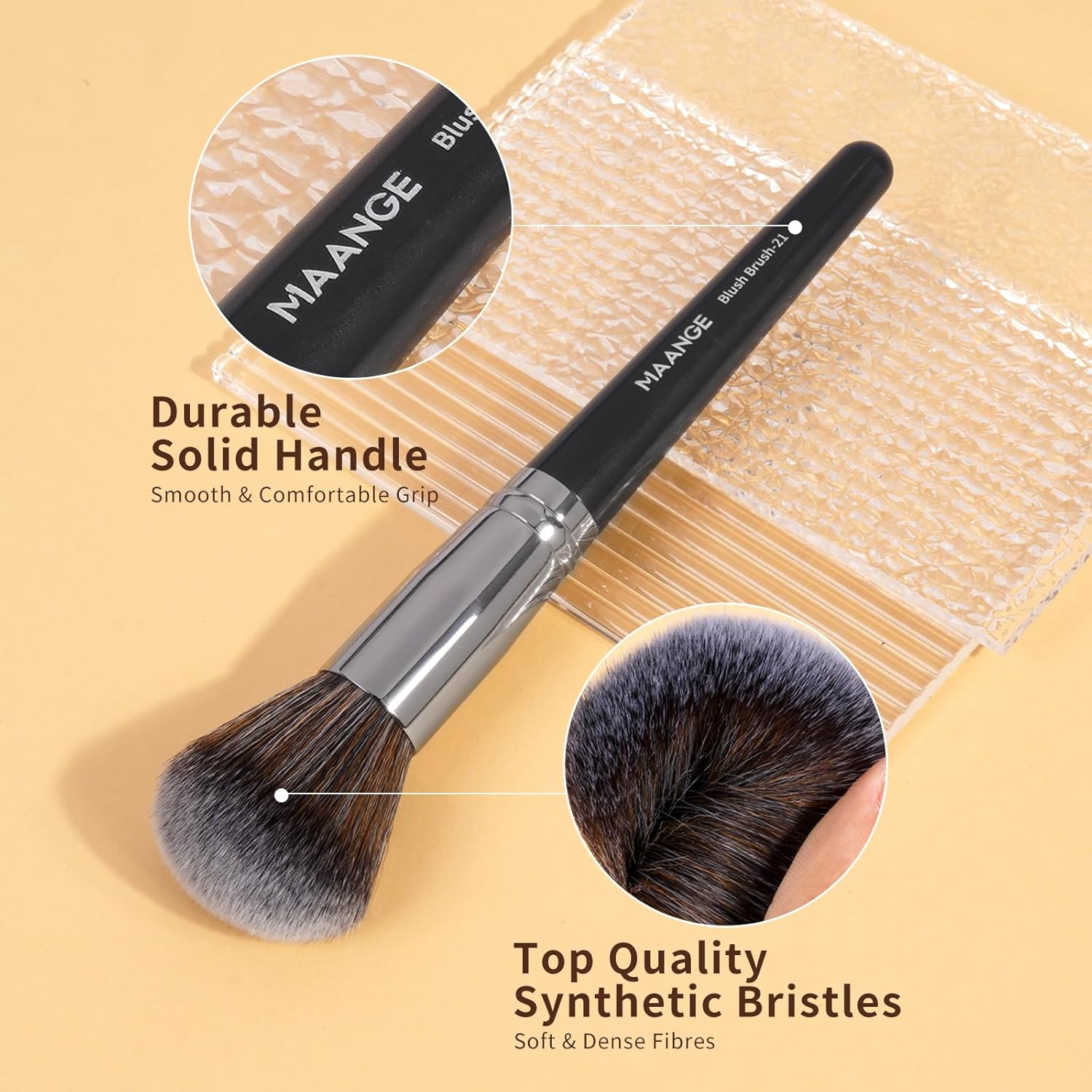 MAANGE Makeup Brushes, 30 Pcs Professional Makeup Brushes Set Premium Synthetic Face Foundation Powder Brush Kit Travel Makeup Brushes (Black) image number 6