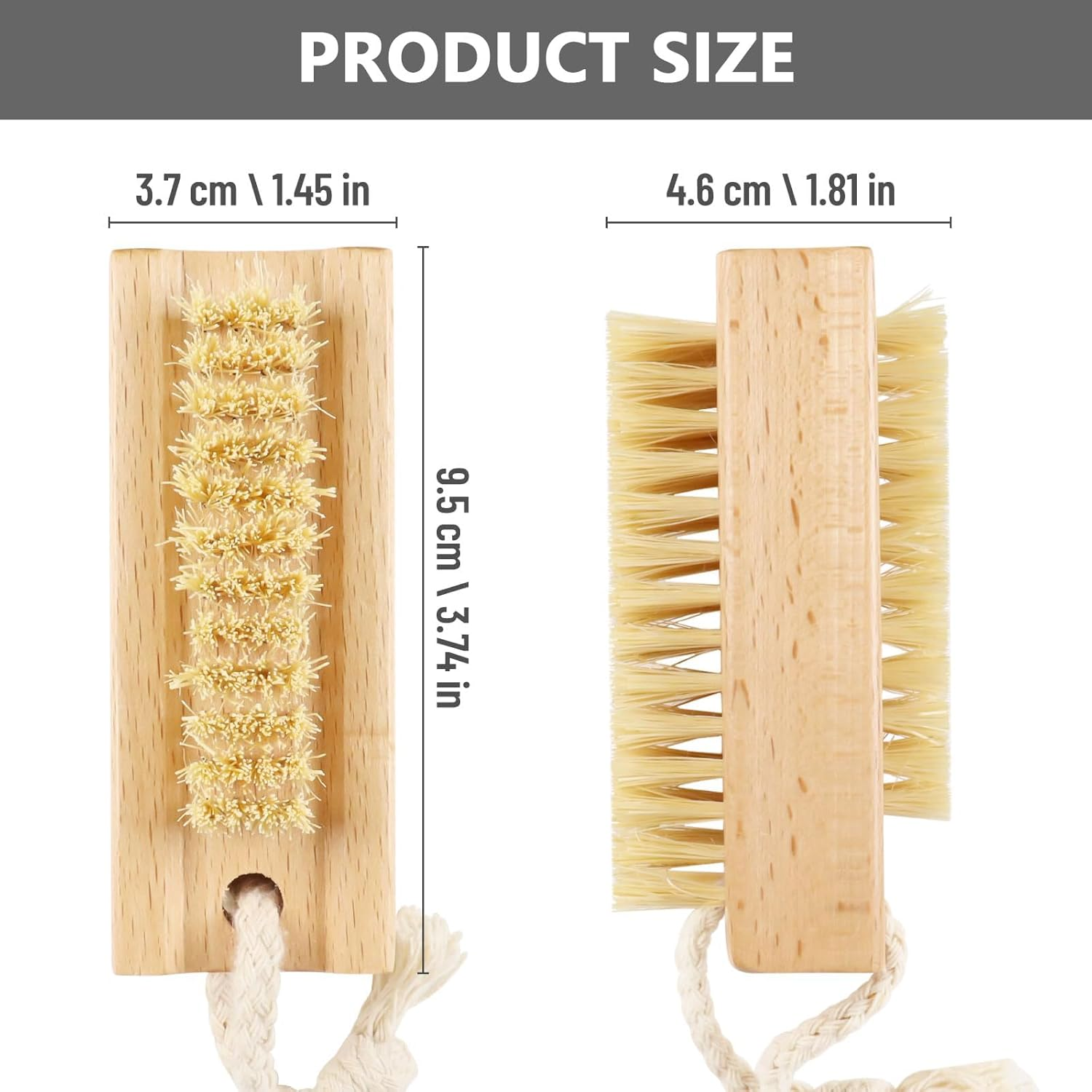 2 Pcs Durable Double-Sided Nail Brush with Ergonomic Handle for Fingernail and Toenail Cleaning, Ideal for Footwear and DIY Projects &ndash; Ermaoo image number 5