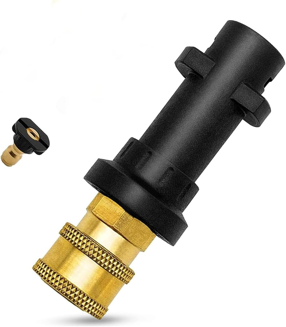 High Pressure Cleaner Gun Adaptor for K2 K3 K4 K5 K6 K7 with 1/4" Brass Adaptor,Female Fitting Quick Connector with 1 Pcs High Pressure Cleaner Gun Nozzle image number 5