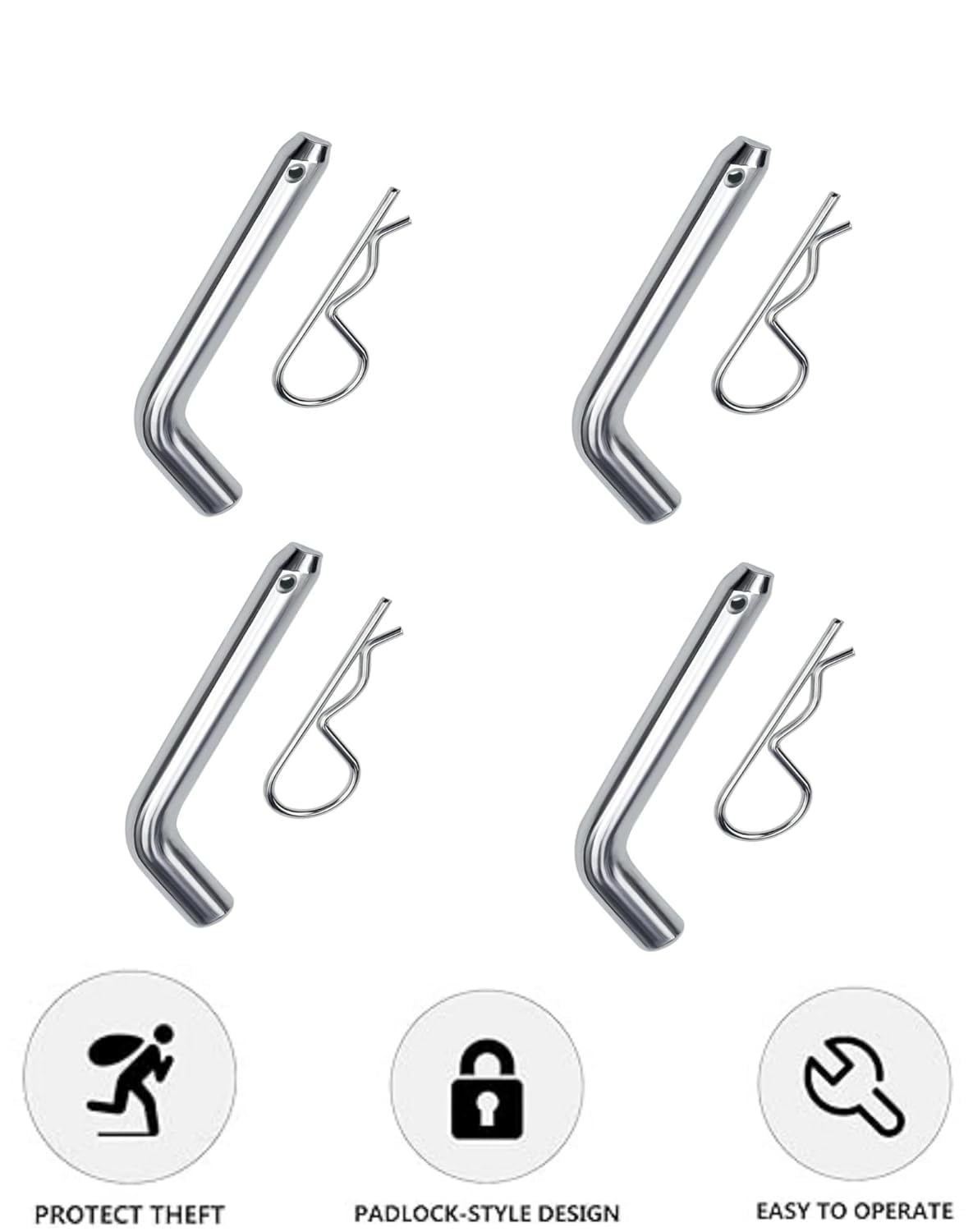 21580 Trailer Hitch Pin & R Clip,5/8 Inch/16Mm Diameter,Tow BAR Trailer Ball Mount Receiver,Fits 2"&2-1/2" Receiver image number 1