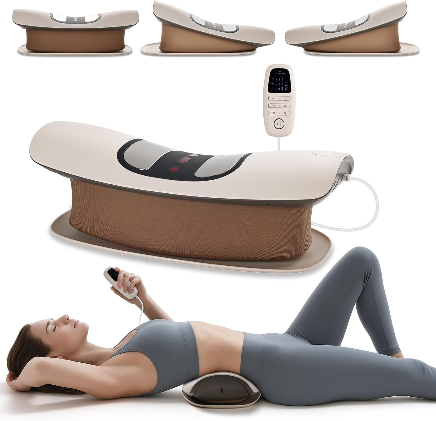 Electric Lumbar Traction Device & Inflated Back Stretcher - EMS+TENS Dual Pulse, 65Mm Lift, 3D Heat & Swing for Deep Waist Relief, Back & Sciatica Pain Relief, Waist Fatigue(150Kg Capacity) image number 5
