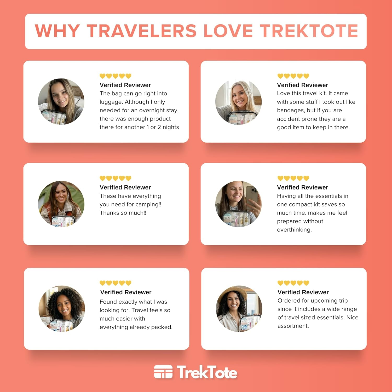 Trektote Travel Toiletry Kit for Women &ndash; 12 Piece Set of Travel Size Toiletries, TSA Compliant, Travel Essentials, Includes Shampoo and Conditioner, Body Wash, Toiletry Bag & More image number 4