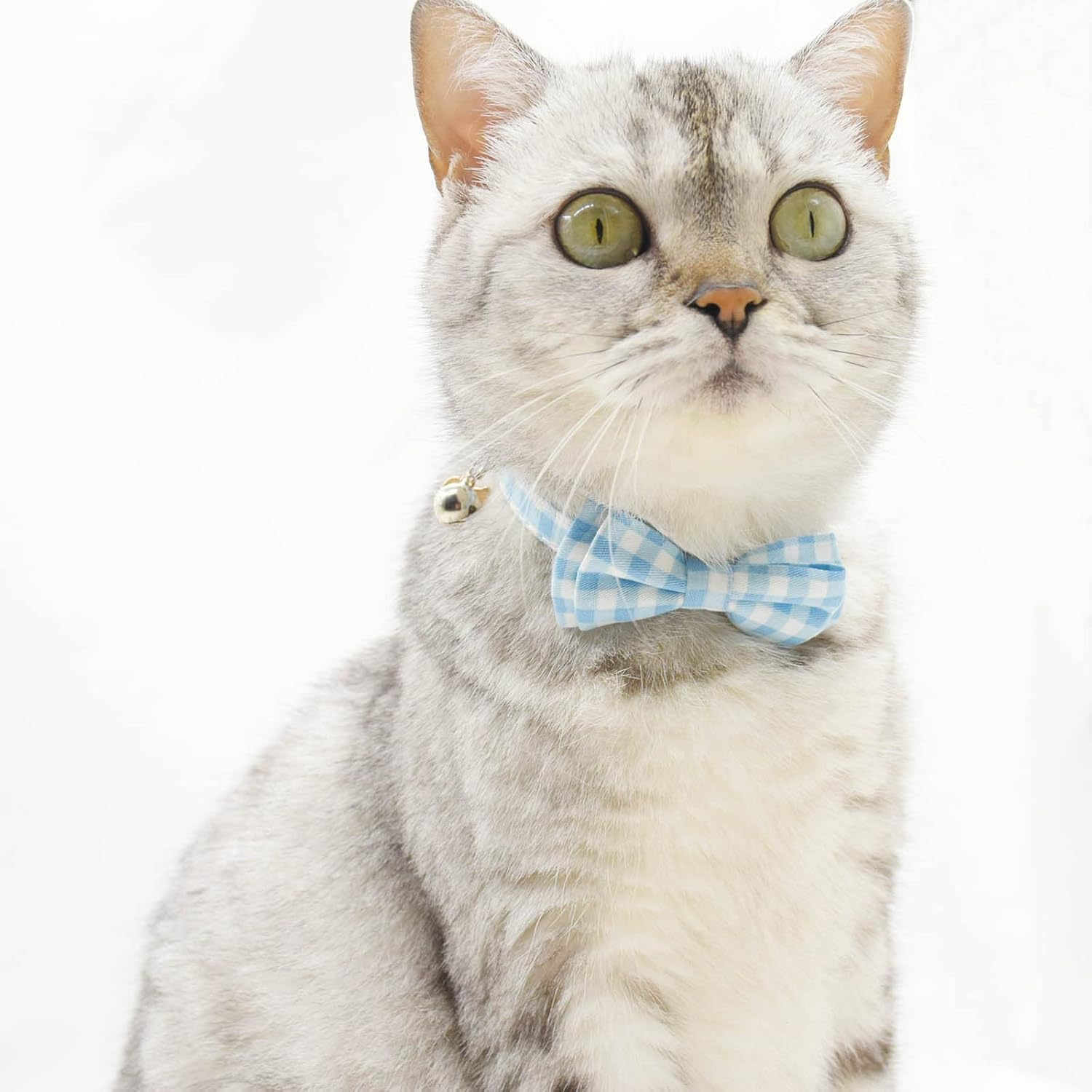 Bowtie Cat Collars Breakaway with Bell, Adjustable Cute Kitty Collars Safety Buckle Kitten Collar for Cat Puppy (Blue, 20-28CM) image number 1