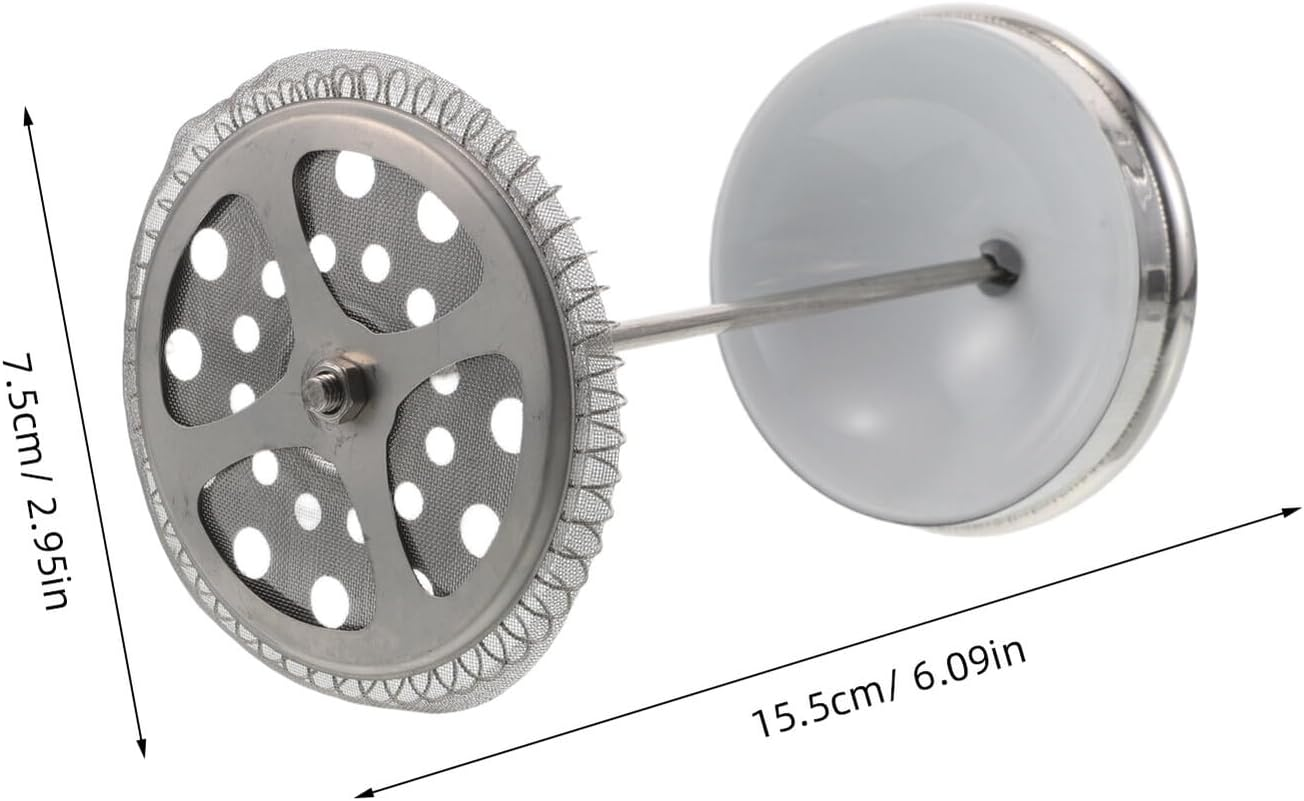 Hoement Stainless Steel Tea and Coffee Press Filter Screen Replacement for Pot Rust-Resistant Mesh Strainer with Ergonomic Handle and Cover Reusable Fine Mesh Infuser for Loose Leaf image number 5