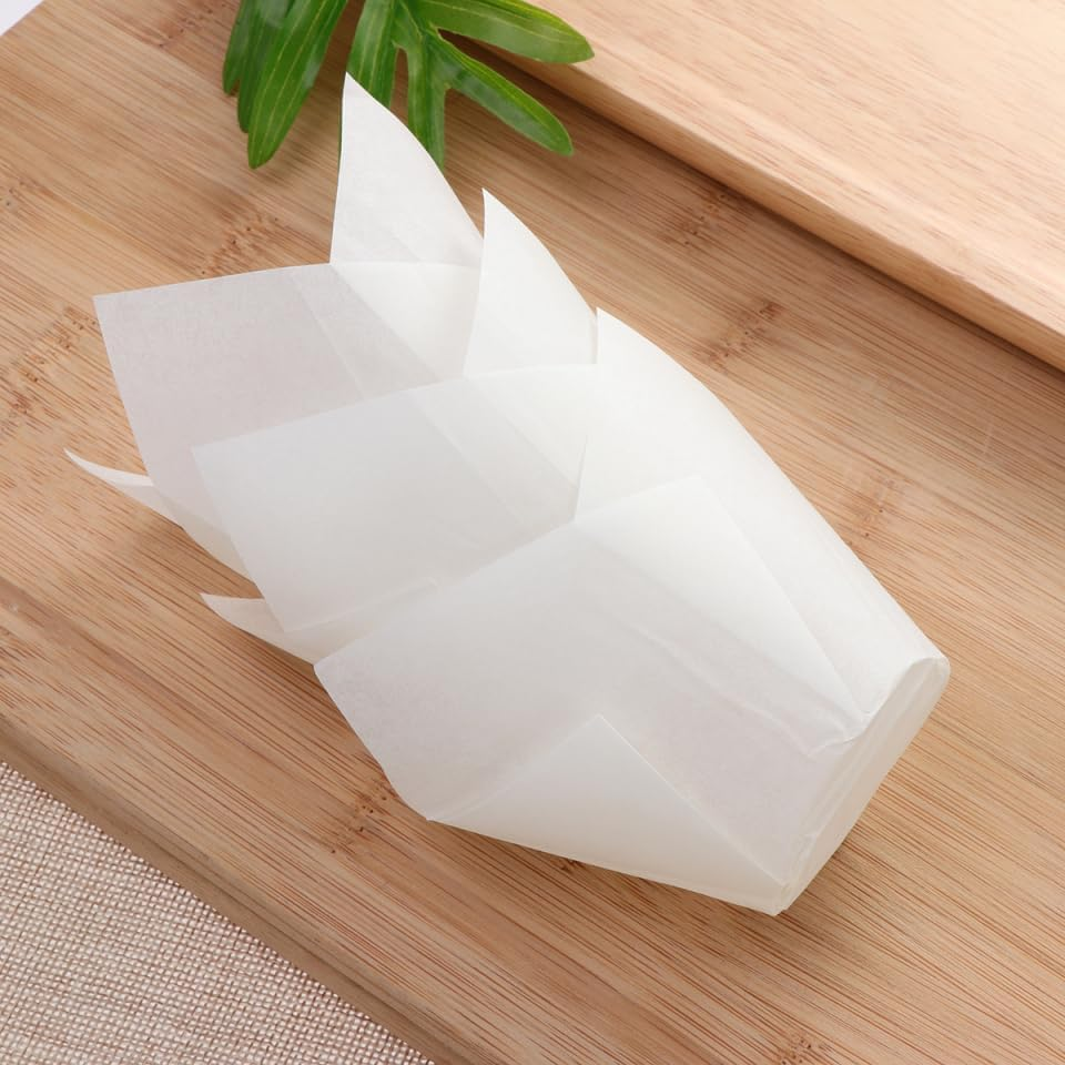 Alipis Elegant Tulip Cake Cup Liners Pcs Baking Cups White Grease Parchment for Cupcake Displays