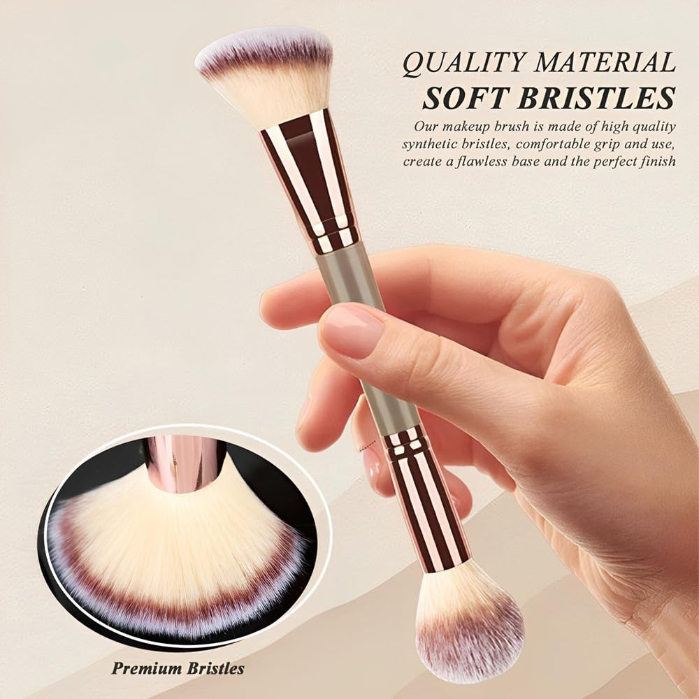 AIVEKE Foundation Makeup Brush - Double Ended Makeup Brushes for Blending Liquid Powder, Concealer Cream Cosmetics, Blush Brush image number 2