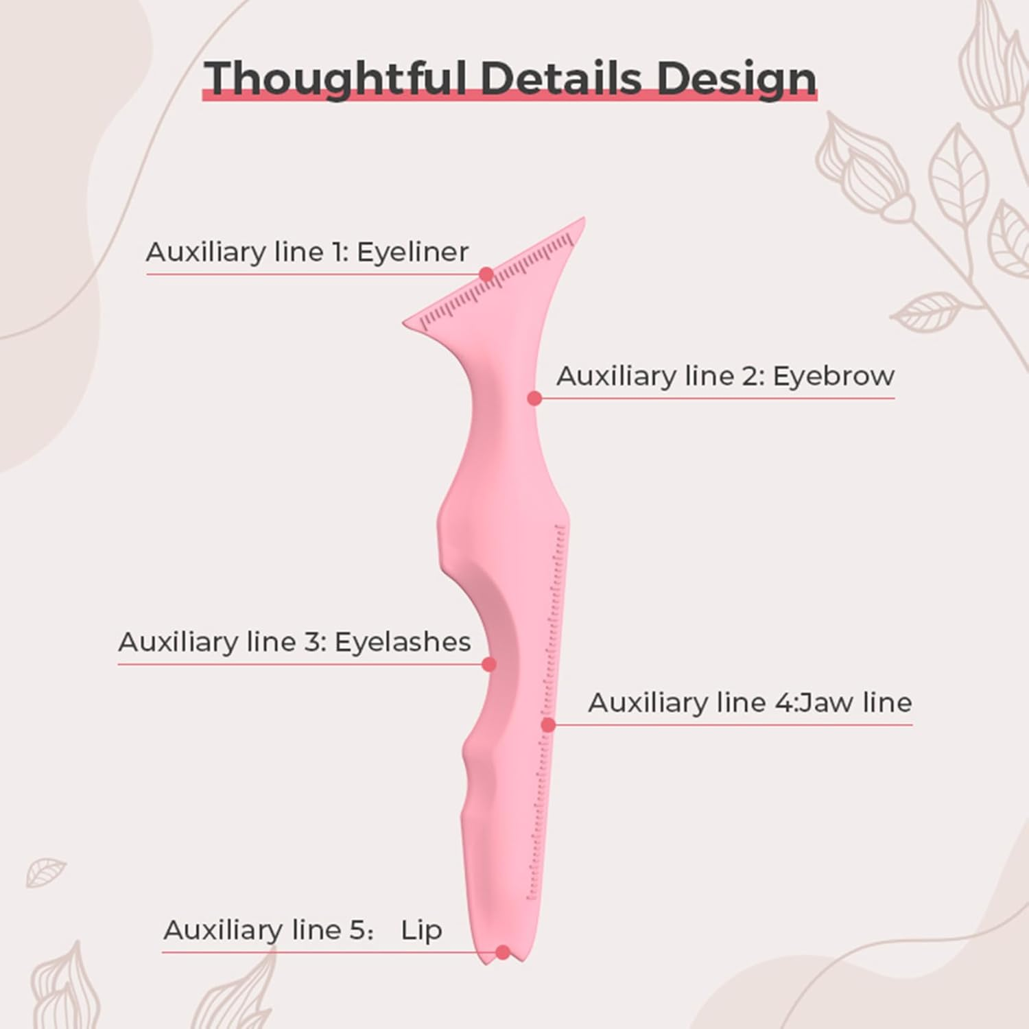 2PCS Silicone Eyeliner Tool and Eye Makeup Aid Set, Precision Eyeliner Guide with Measurement Markings and Sharp Angled Tip, Mascara Protection Shield, Eyeliner Application Helper, Lipstick Shaping - 3Pcs image number 3