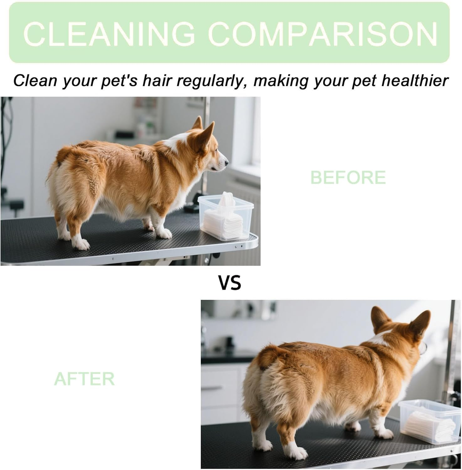 Cat Comb, Green, Self-Cleaning Flea Comb for Cats and Dogs, Cat Brush with Release Button, Self-Cleaning Grooming Brush, Fur Flash Brush, Dog Brush, Pet Brush for Long Short Hair Care - Green image number 4