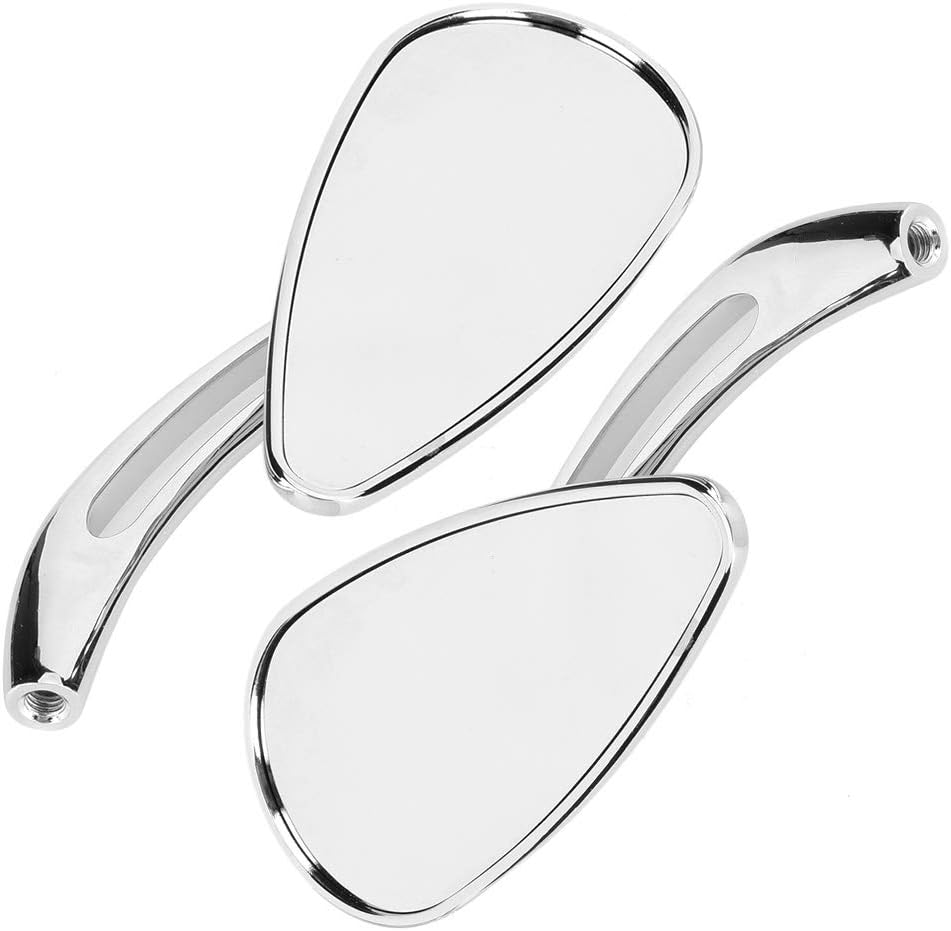 Motorcycle Backing Mirror, Chrome-Plated, 8 Mm, 10 Mm Thread, Skull-Drop-Drip-Drug Reflector, Universal Accessories, Large Field of Vision, Robust, Aluminum image number 3