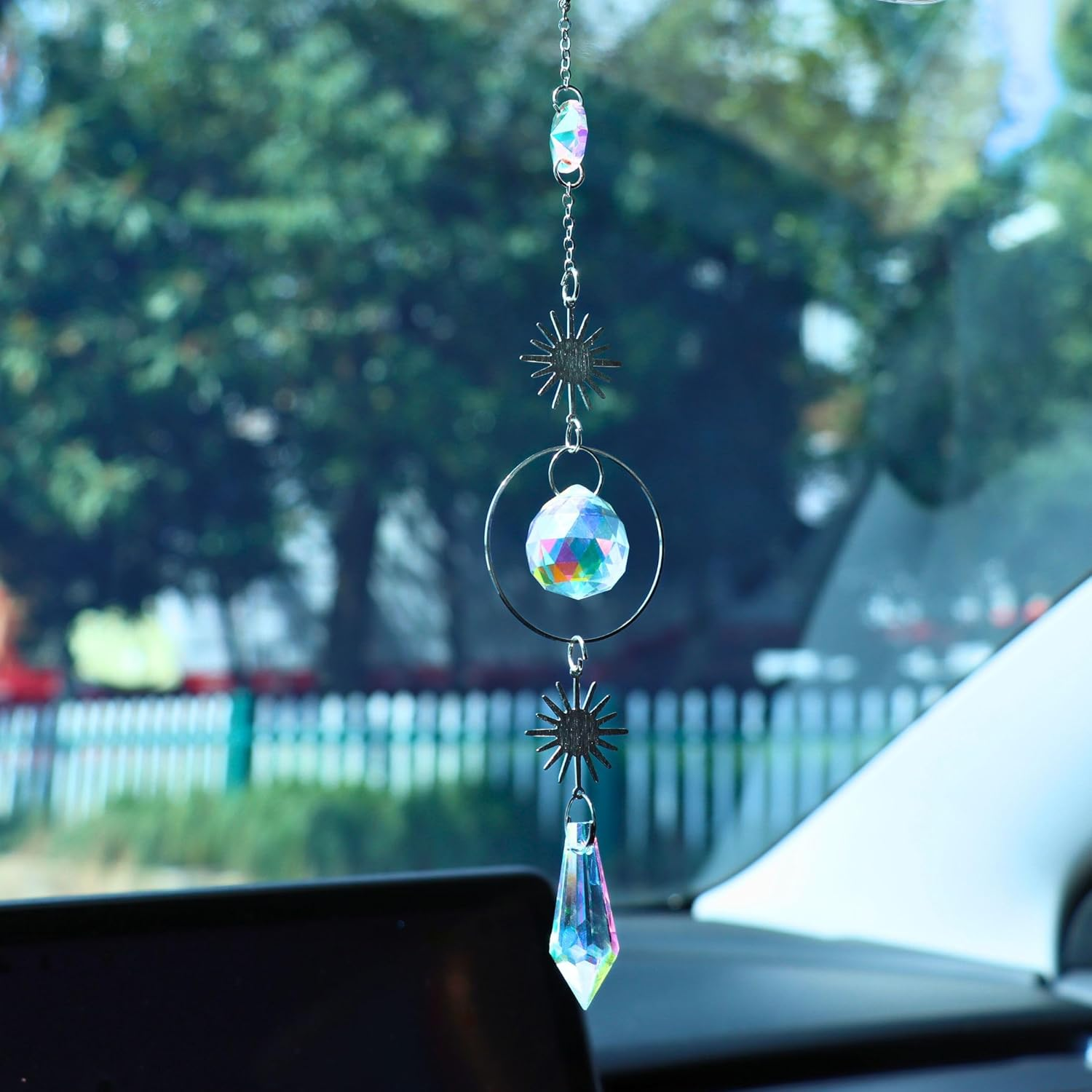 Crystal Sun Catcher for Car, Car Charms Rear View Mirror, Butterfly Hanging Ornamentcar Sparkling Crystal Prism Decor, Cars Accessories for Women