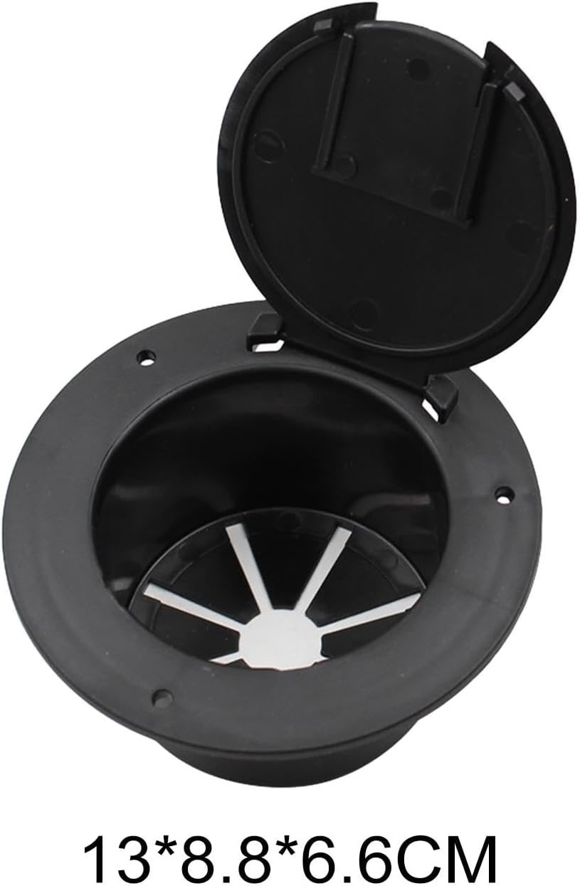 Magideal RV Electrical Cable Hatch Electric Cord Cover 5Inch round Black Easy Installation Power Cable Cord Hatch Cover Accessory for Boat Truck image number 5