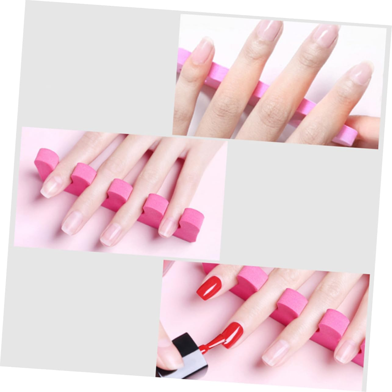 Healeved 20Pcs Soft Sponge Nail and Toe Separators Flexible Foam Finger Dividers for Pedicure Manicure for Nail Art and Polish Application image number 6