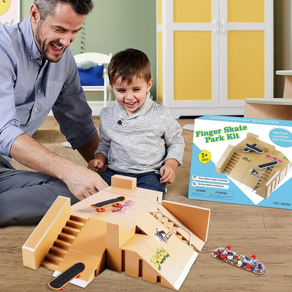 Finger Skateboard Sets, Grip&Tricks, Fun Fingerboard Skatepark Kit Mini Finger Boards - Finger Training Toys, Professional Competition Venue Props Matching Set Combination Full Set of Venues image number 1