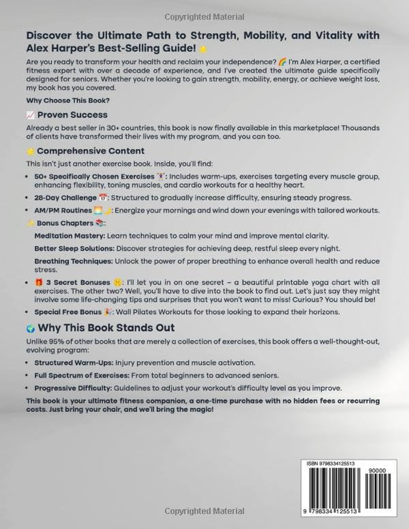 Chair Yoga for Seniors over 60: Complete Guide to Feel 10 Years Younger in Just 10 Minutes a Day - Exercise Book for Toning & Weight Loss image number 2