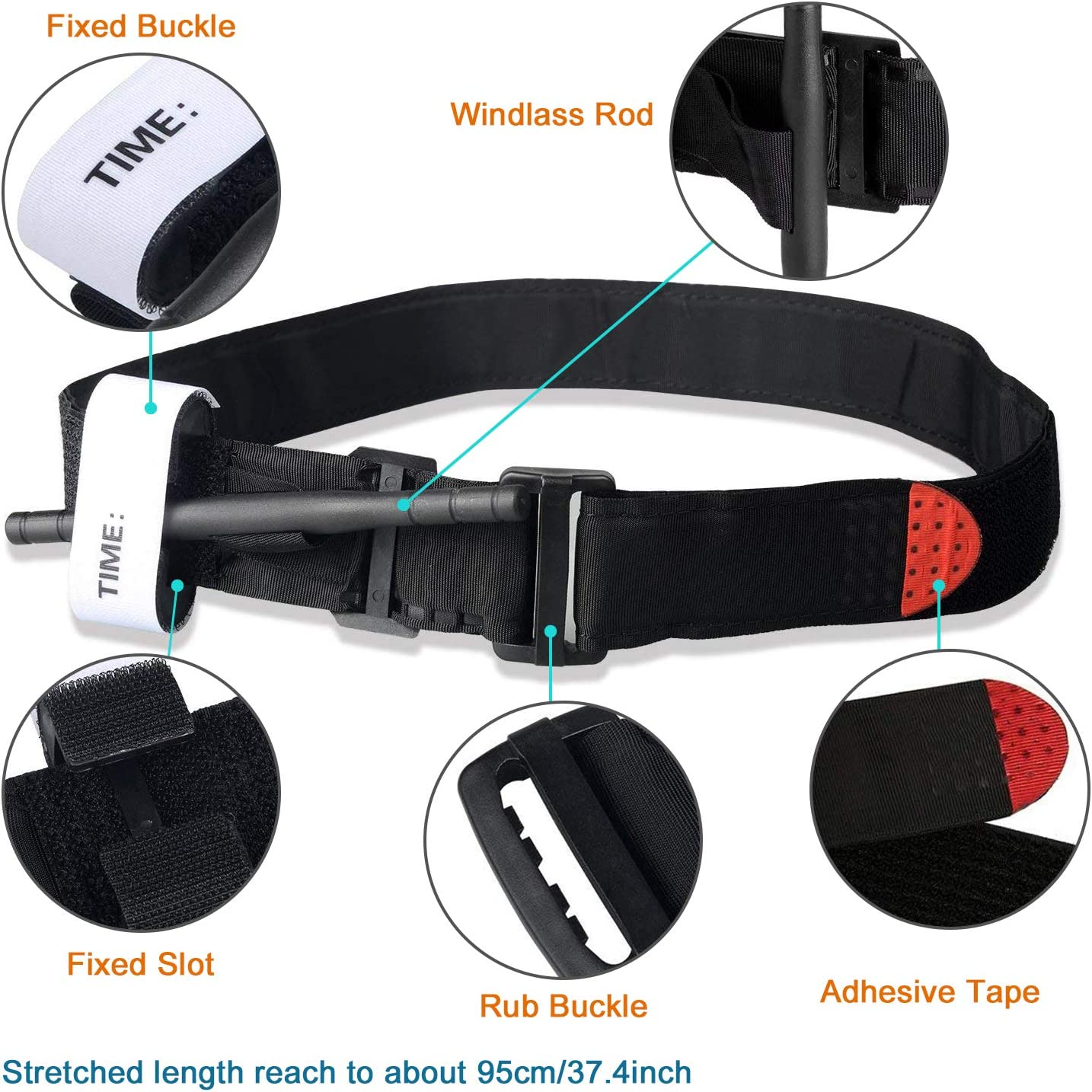 LURICO Tourniquet - 2 Pack, Combat Tourniquet Combat Application Military Medical Emergency That Stops Bleeding from Life Threatening in Hunting and Hiking image number 1