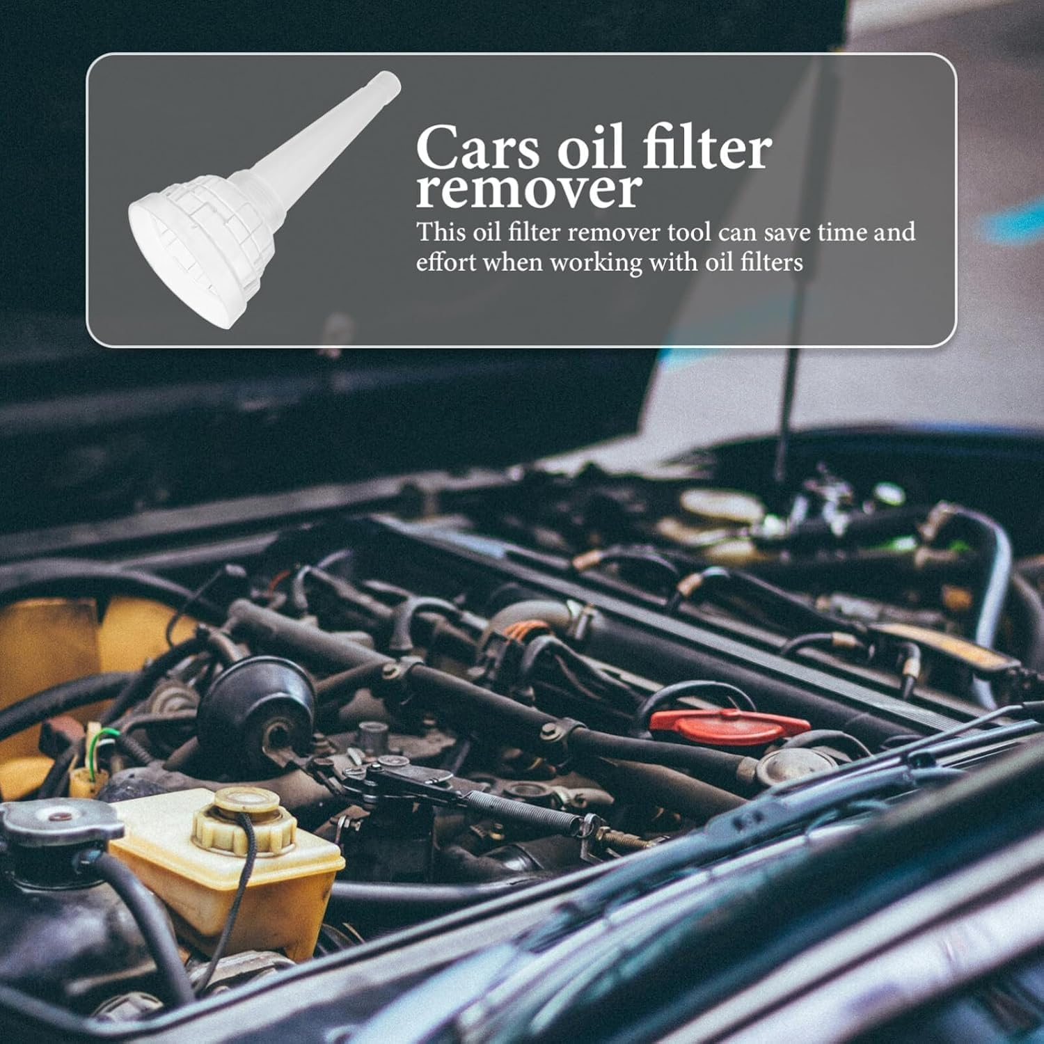 Oil Filter Removal Funnel Tool, Hands Free Automotive Oil Change Accessory, Universal for Most Cars and Trucks image number 3