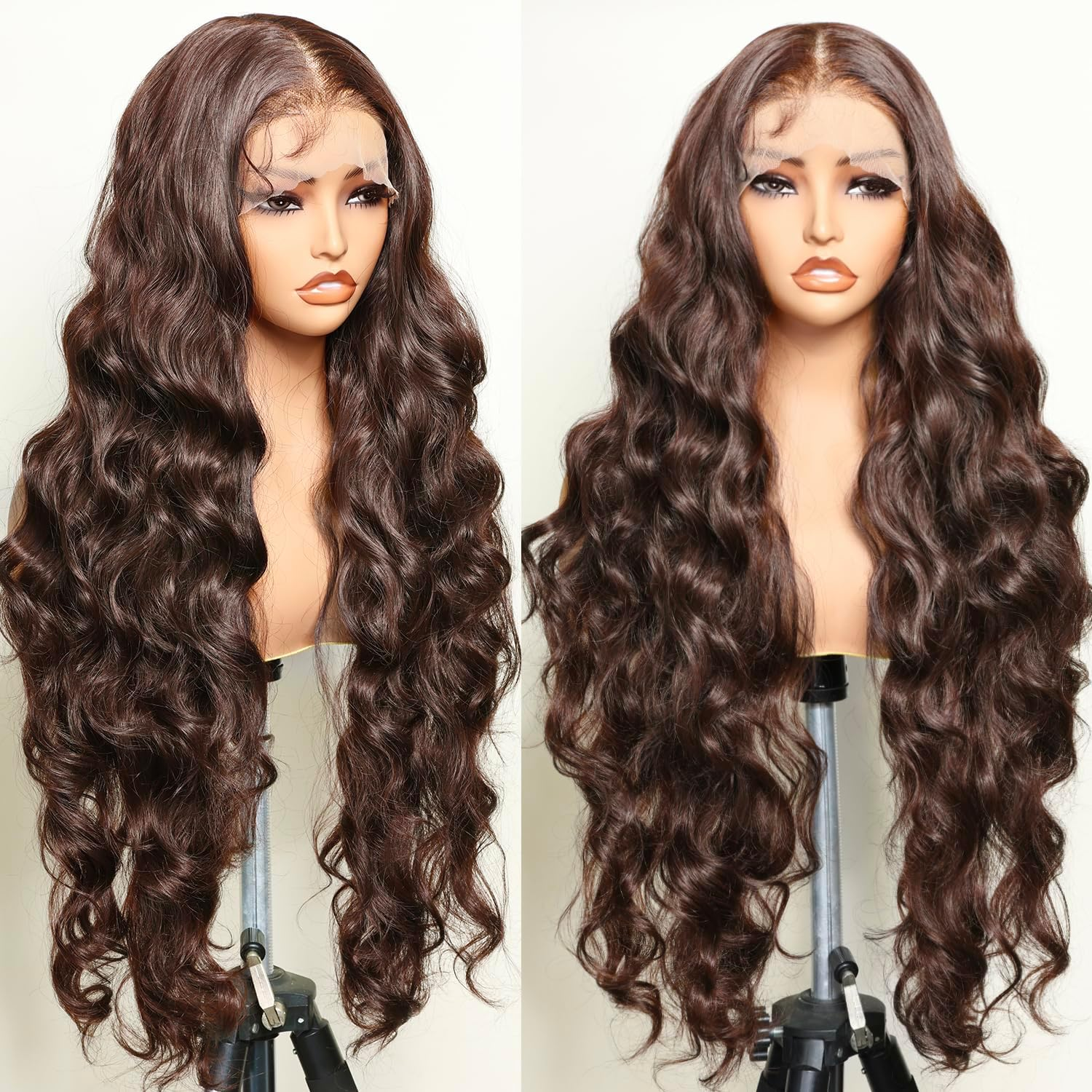 SOKU Ombre Brown Pre Plucked Wig with Baby Hair Wavy Lace Front Heat Resistant Wigs for Women for Daily Wear/Cosplay/Performance
