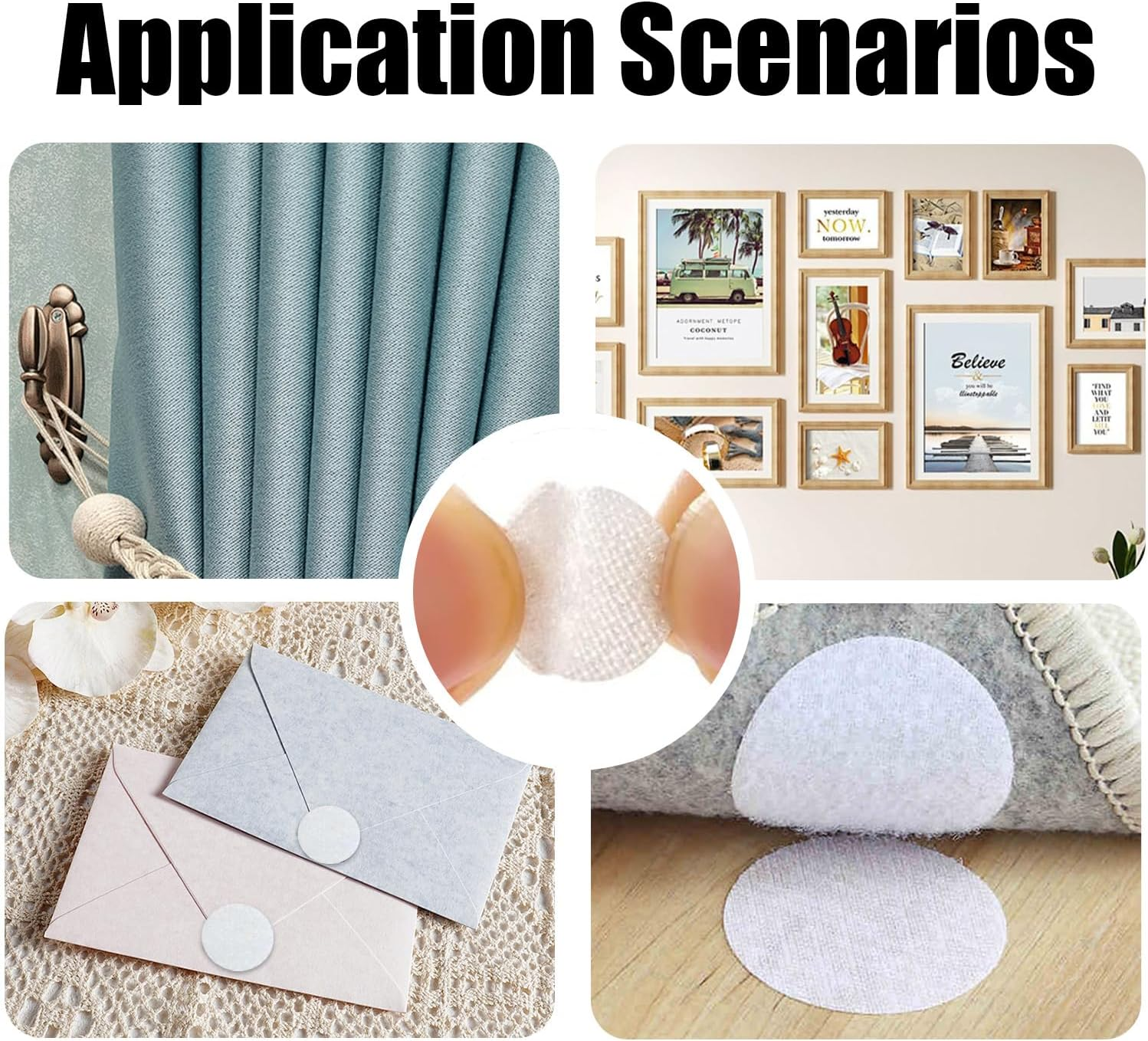 1000Pcs Velcro Dots,15Mm White round Glue Dots, Double-Sided Adhesive Hook and Loop with Self-Adhesive Backing, Suitable for Handicrafts, Schools, Homes, and Offices image number 6