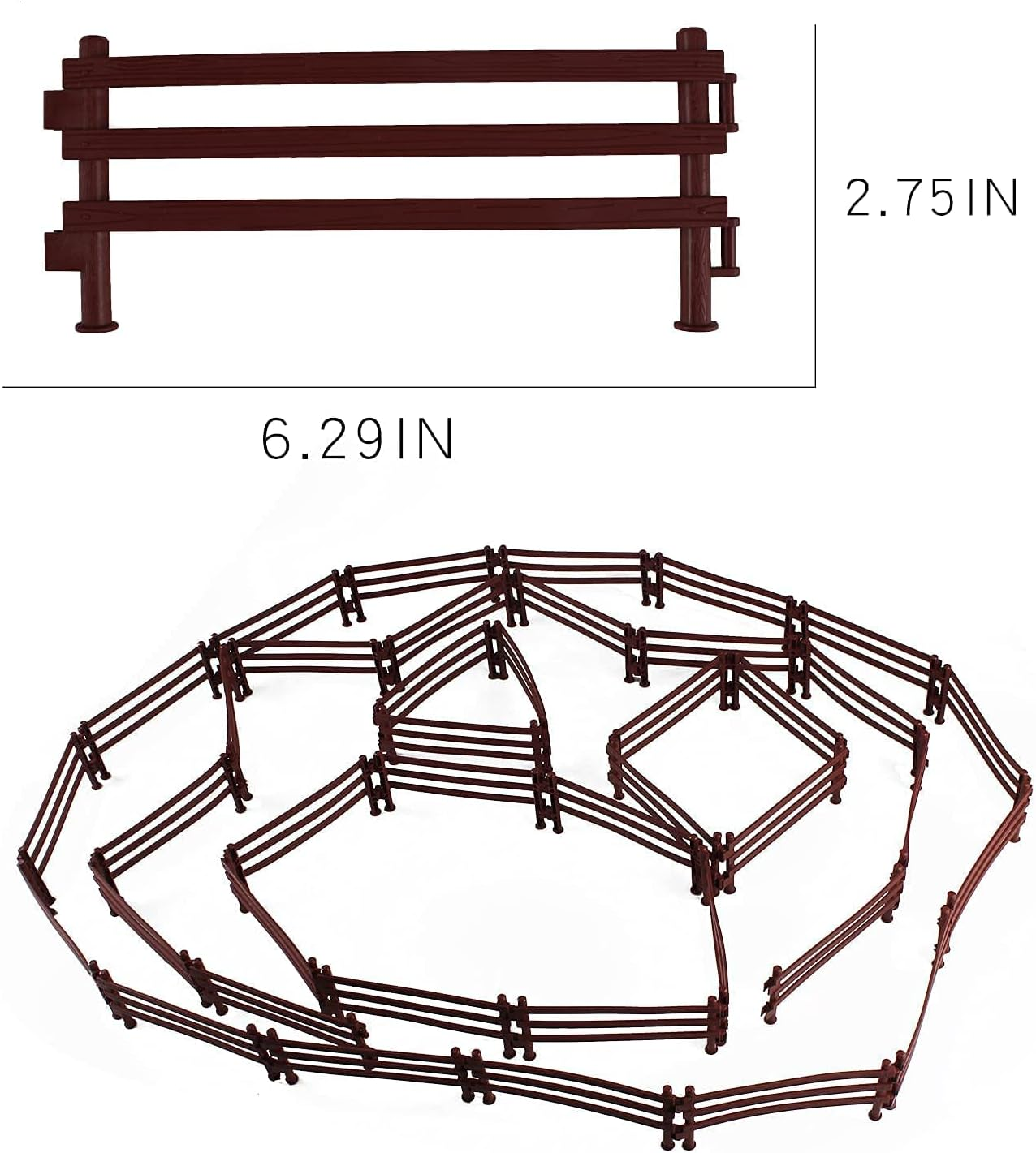 40PCS Corral Fence Toy Accessories Panel Set Farm Corral Fence with Gate Horse Paddock Barn Farm Animals for Toddlers Kids Preschool Educational Gift Sets image number 5