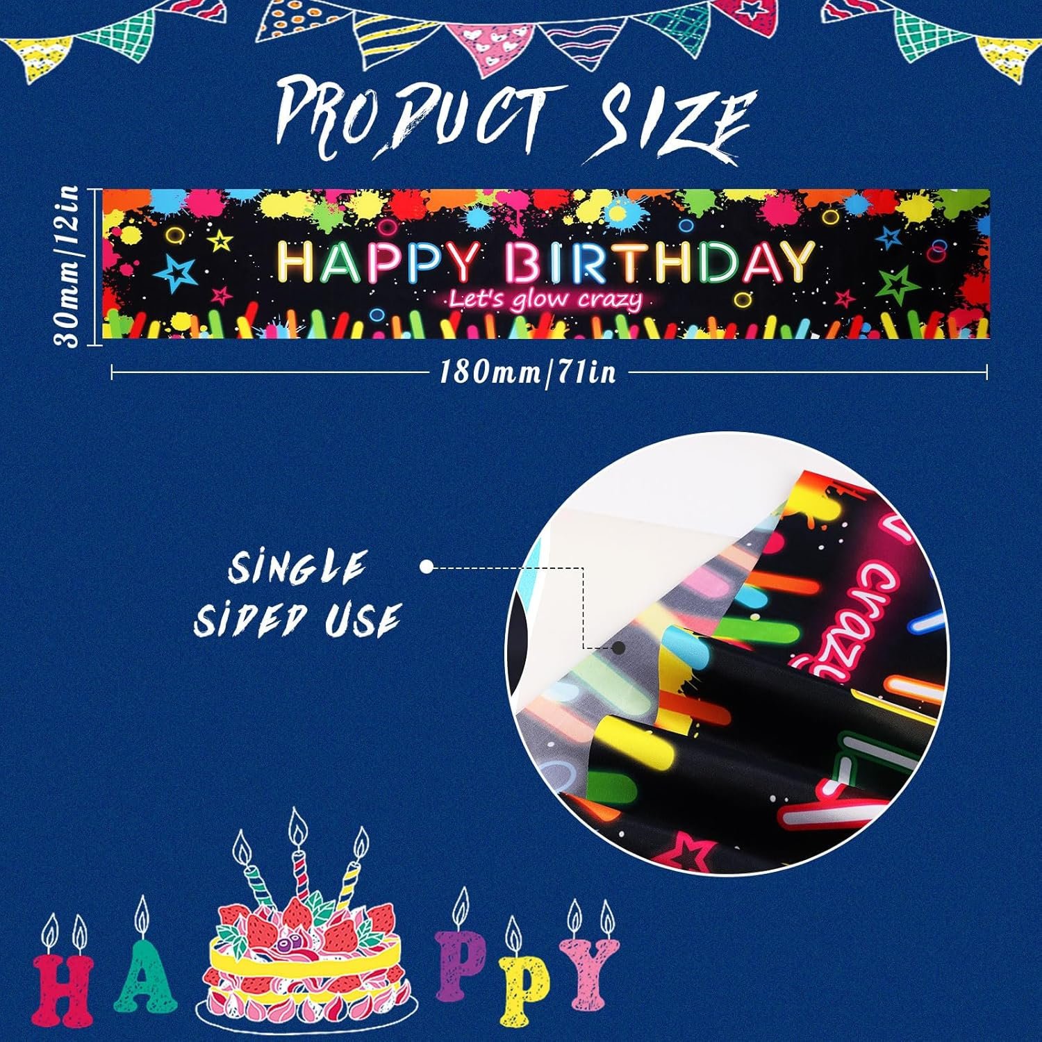 Bigqin Table Runner Oxford Fabric Birthday Party Tablecloth 180*30Cm image number 1