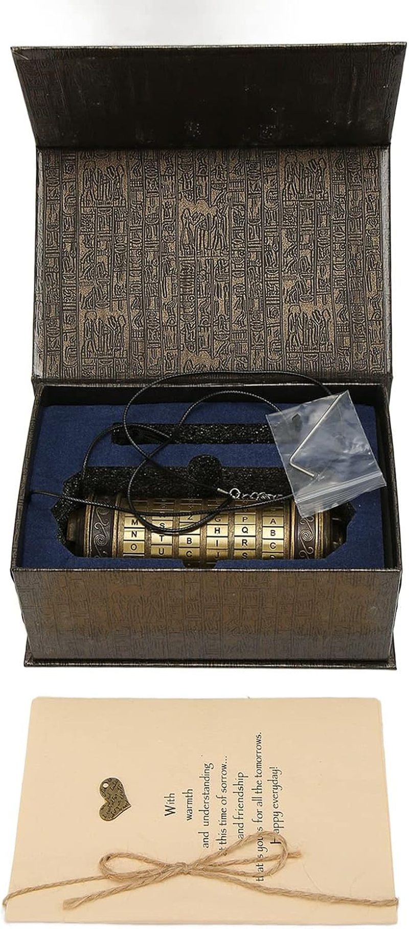 Da Vinci Code Mini Cryptex Lock Puzzle Box with Hidden Compartments for Notes Paper Money Rings Jewelry, Interesting Creative Romantic Birthday image number 3