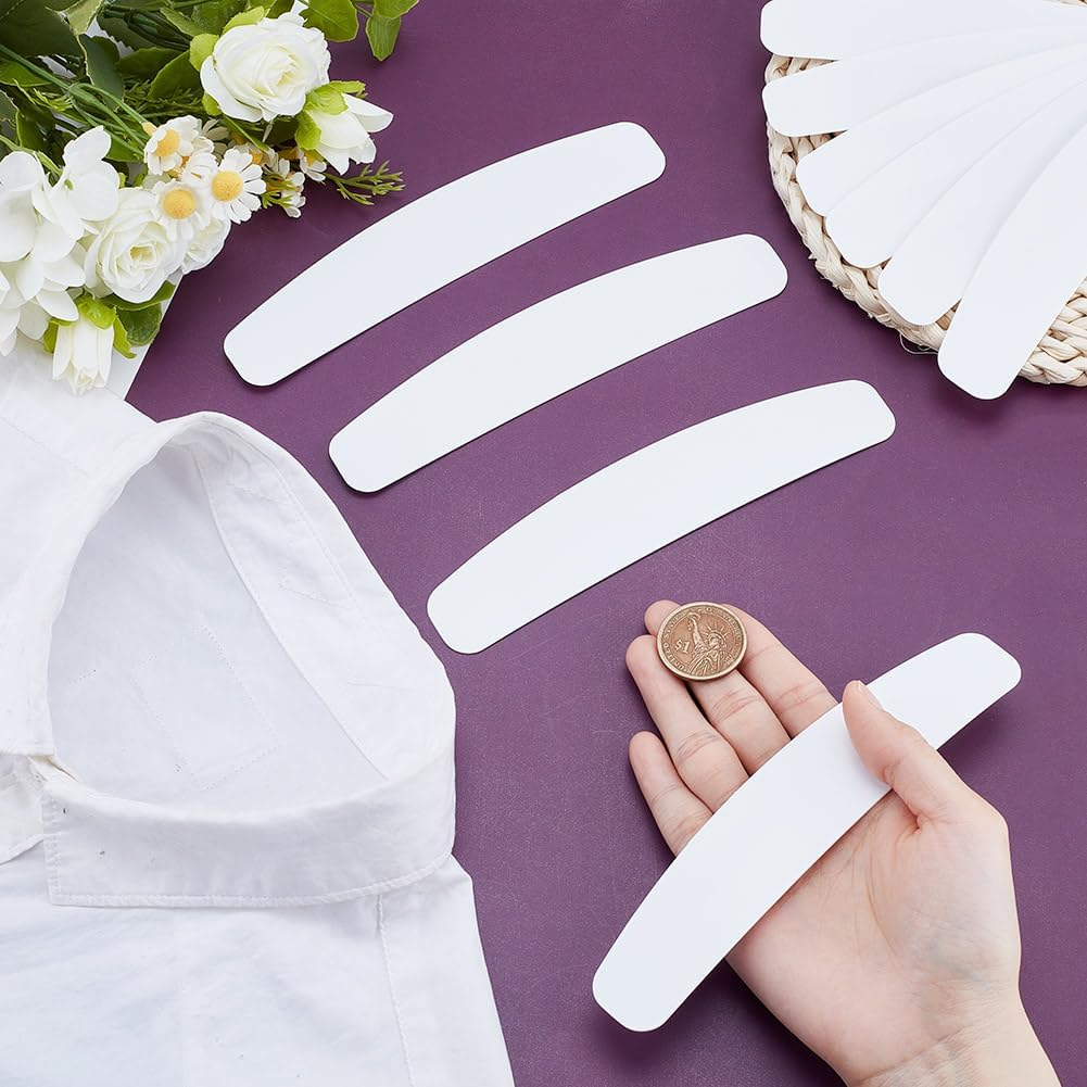 HOBBIESAY 10Pcs White Tab Collar Replacement for Clergy Shirt Plastic Tab Collar Inserts for Priest Shirt for Men and Women Collar Card Accessory,16.1X3.2Cm/6.34X1.26 Inch image number 2