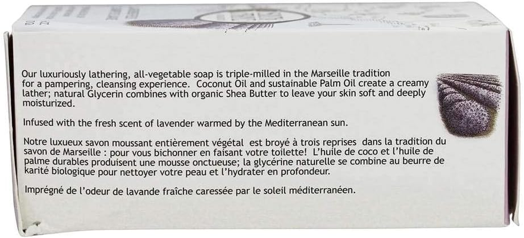 South of France - French Milled Vegetable Bar Soap Lavender Fields - 6 Oz.