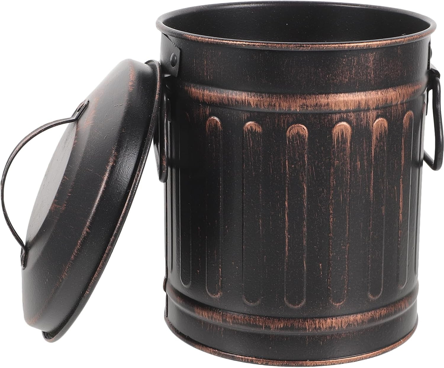 Happyyami Metal Ash Bucket with Lid 7.5 Inch Fireplace Ash Barrel for Hot Coal Storage and Outdoor BBQ Cleaning image number 3