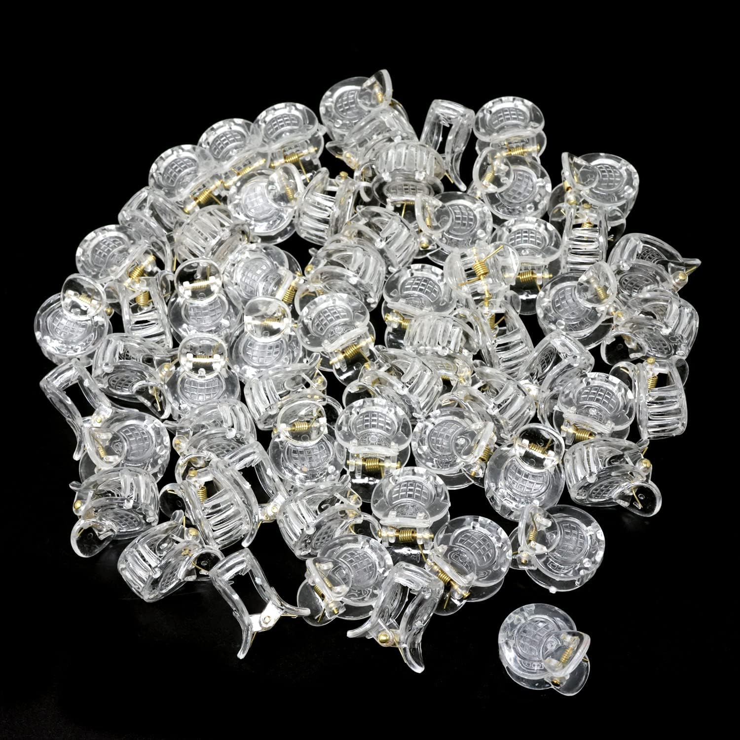 Honbay 60PCS Plastic Small Hair Claw Clips Clear Mini Hair Clips Mini Hair Clamps Strong Grip Hair Accessories for Women image number 4