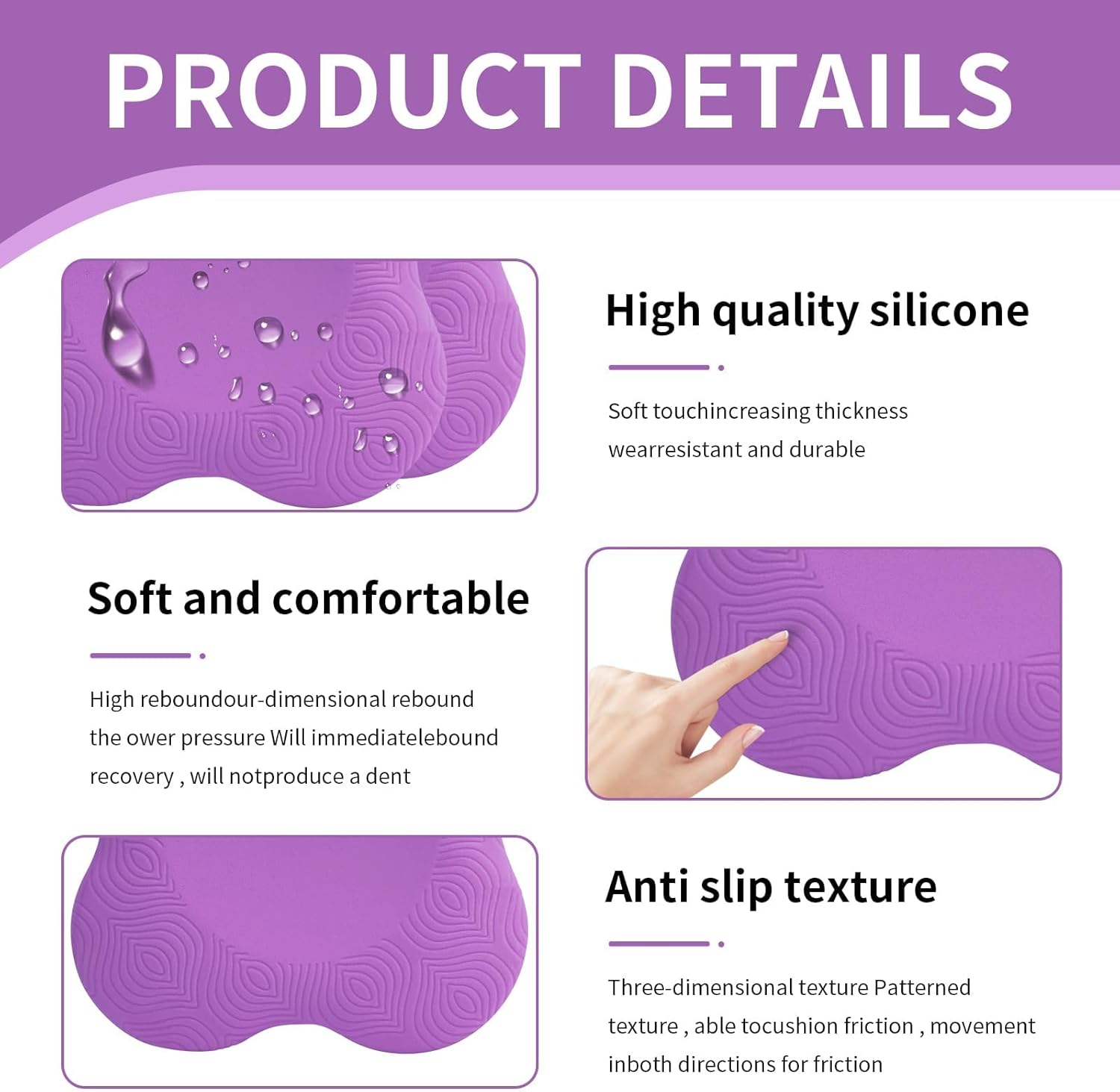 2 Pcs Yoga Knee Pad Cushion Extra Thick for Knees Elbows Wrist Hands Head Foam Yoga Pilates Work Out Kneeling Pad