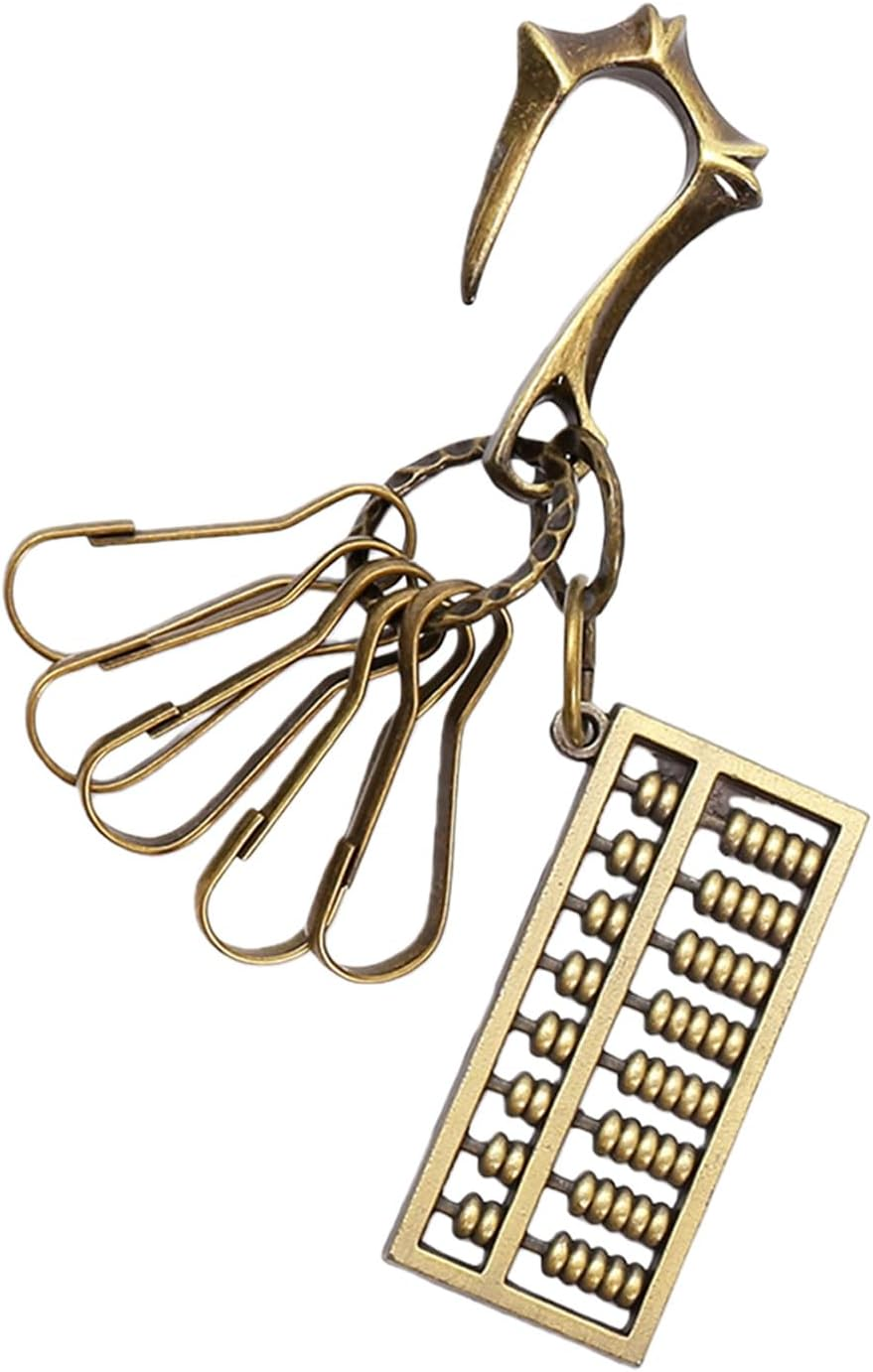 Oxtxuzdm Vintage Metal Abacus Pendant Keychain Zn Alloy Hanging Ornament Retro Design Wallet Men Women Pendant Holder