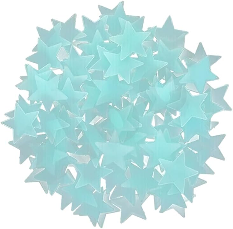 100 Pieces Glow in the Dark Stars Wall Stickers Luminous Stars Decal Kids Room - Ideal for Ceiling & Wall Decor in Multiple Colors