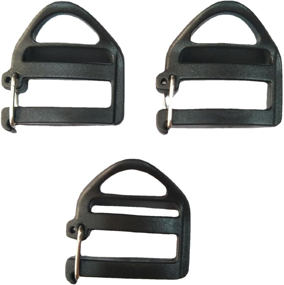 8 Pack Webbing Hook Clip 25Mm 1'' Strap Belt Buckle with Open Lock End Clasp Connector Slide Buckles Ladder Slider Replacement for Backpack Bag Molle Sewn Loop Hiking, Black