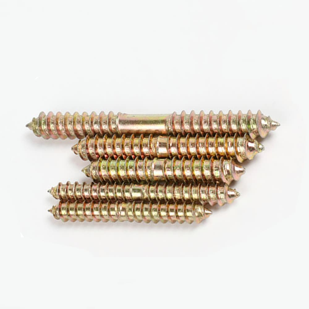 10Pcs M6/M8 Double Head Ended Wood to Wood Screws, 50 / 60 / 80Mm Self-Tapping Thread Bolts for Furniture Fixing Dowel 5 Sizes for Choose image number 3