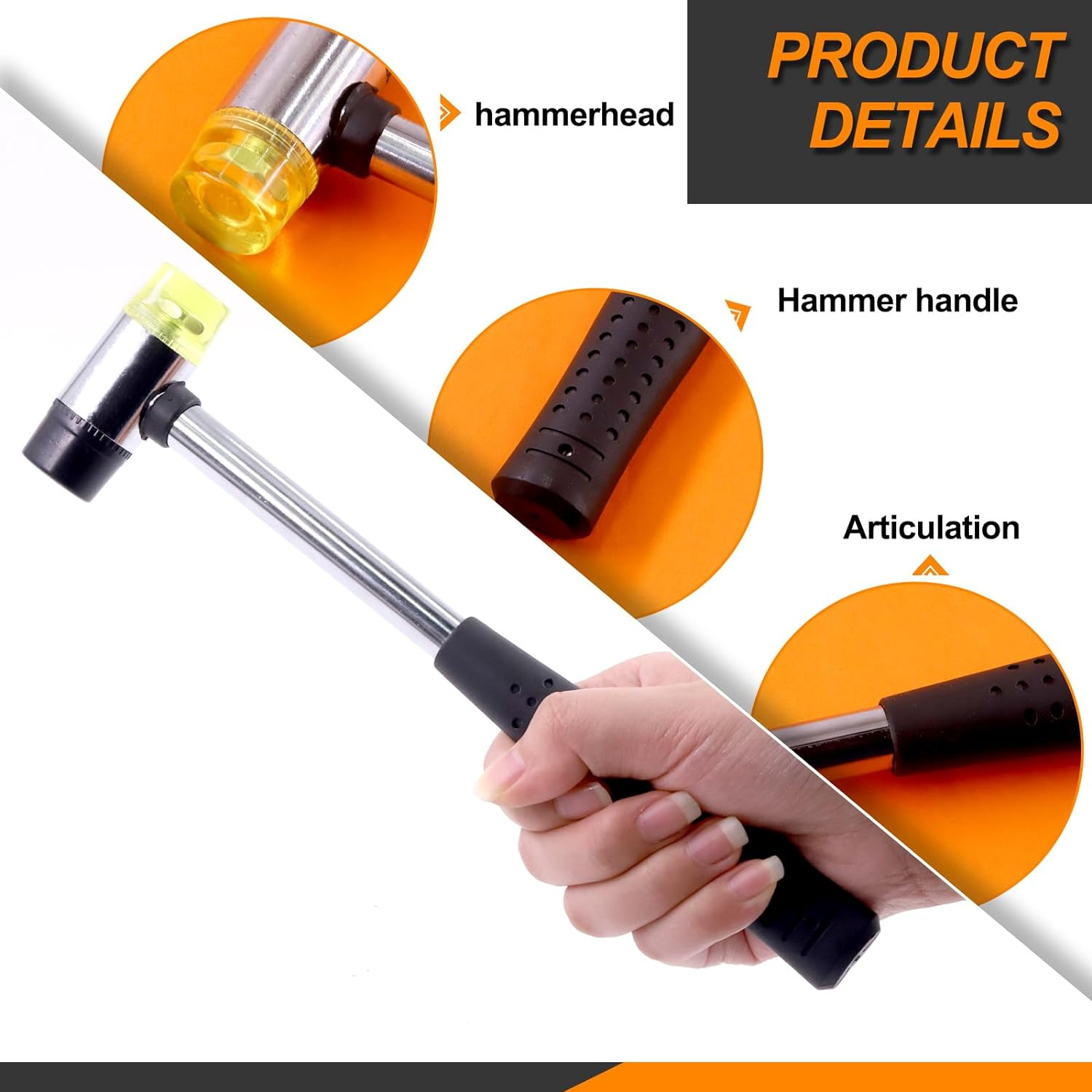 12Pcs Car Dent Repair Tools Kit Includes Paintless Dent Removal Tap down Tool, Rubber Hammer, 9 Different Shaped Heads and Screw Component Dent Puller Kit for Cars Auto DIY Dent Repair image number 5