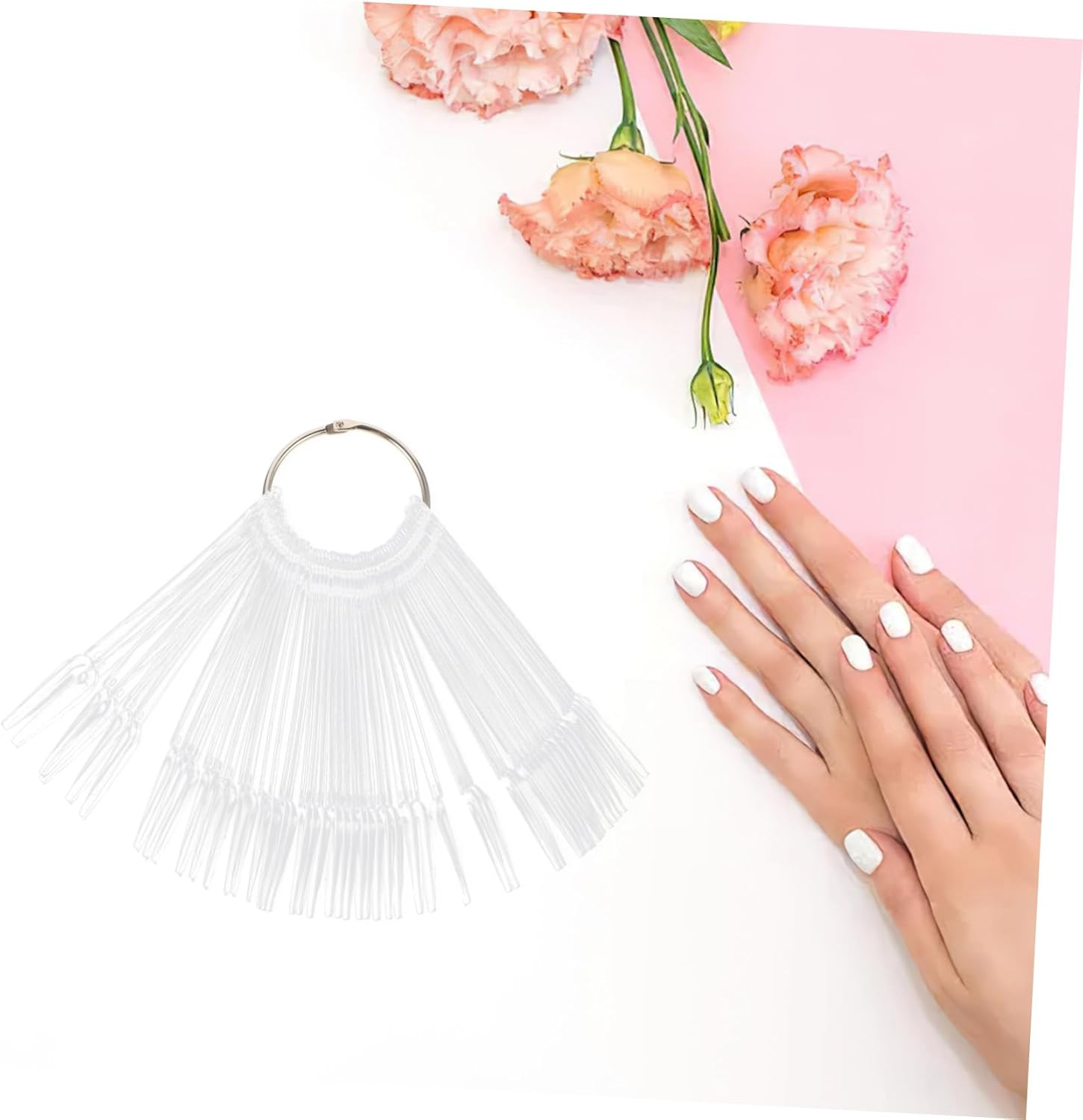 CIYODO 100Pcs Nail Colour Display Tips Transparent Nail Polish Color Sample Sticks for Professional for Painting and Color Showcase