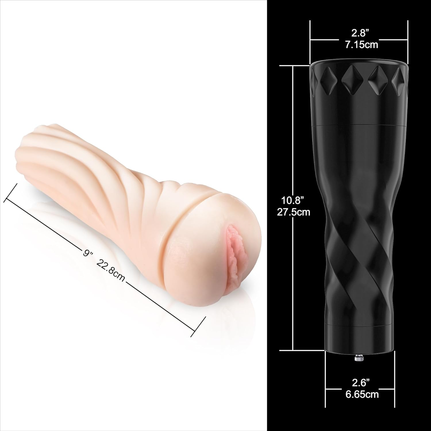 Hismith Male Masturbator with Kliclok System, 3 Speed+2 Modes Vibrating Male Stroker with Remote Controller, Black Berry image number 3