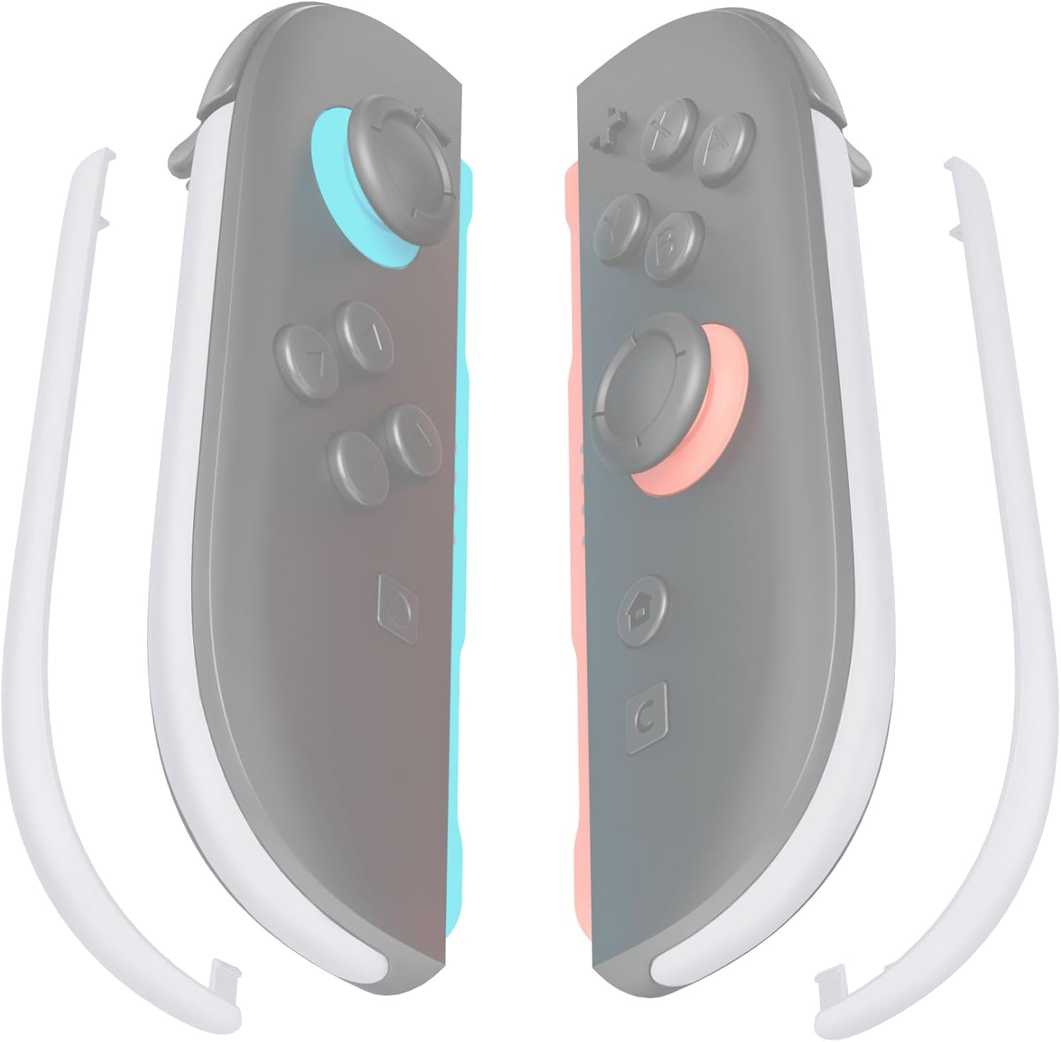 Extremerate Replacement Decorative Strips for Joycon 2, Custom DIY Decoration Strip Side Housing Trim Shell with Prying Stick for Nintendo Switch 2 Controller - White - Clear image number 4