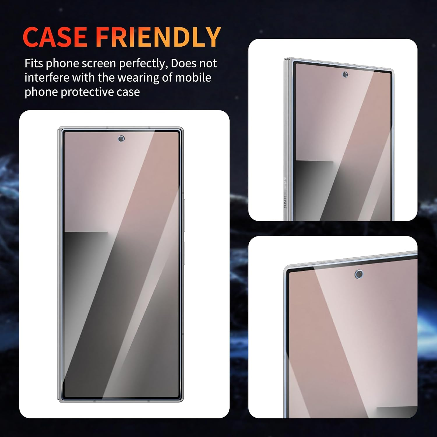 YUXINDZ Pack of 2 Screen Protectors for Samsung Galaxy Z Fold7, Screen Protector Glass Film 9H Hardness Anti-Scratch, Bubble-Free, HD Clear