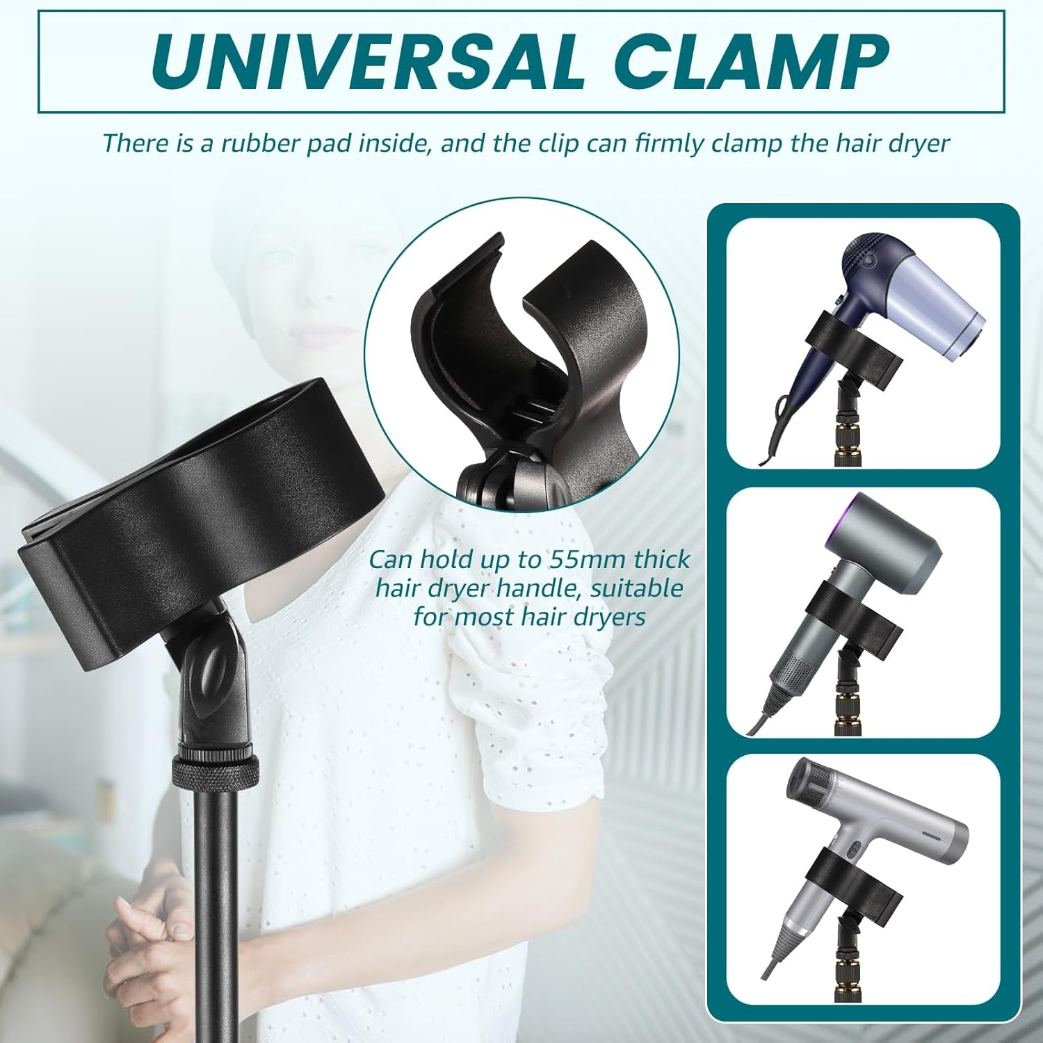 Awobepl Hands Free Hair Dryer Stand Holder Blow Dryer Floor Stand with Storage Bag image number 6