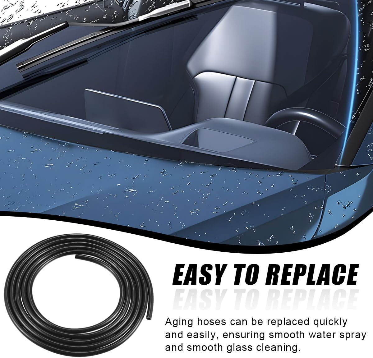 13PCS Car Windshield Washer Hose Kit, Includes 12 Hoses Connectors and 1 4M Washer Fluid Hose, Windshield Washing Tubing Repair Set for Connecting Nozzles and Car Water Pumps image number 4