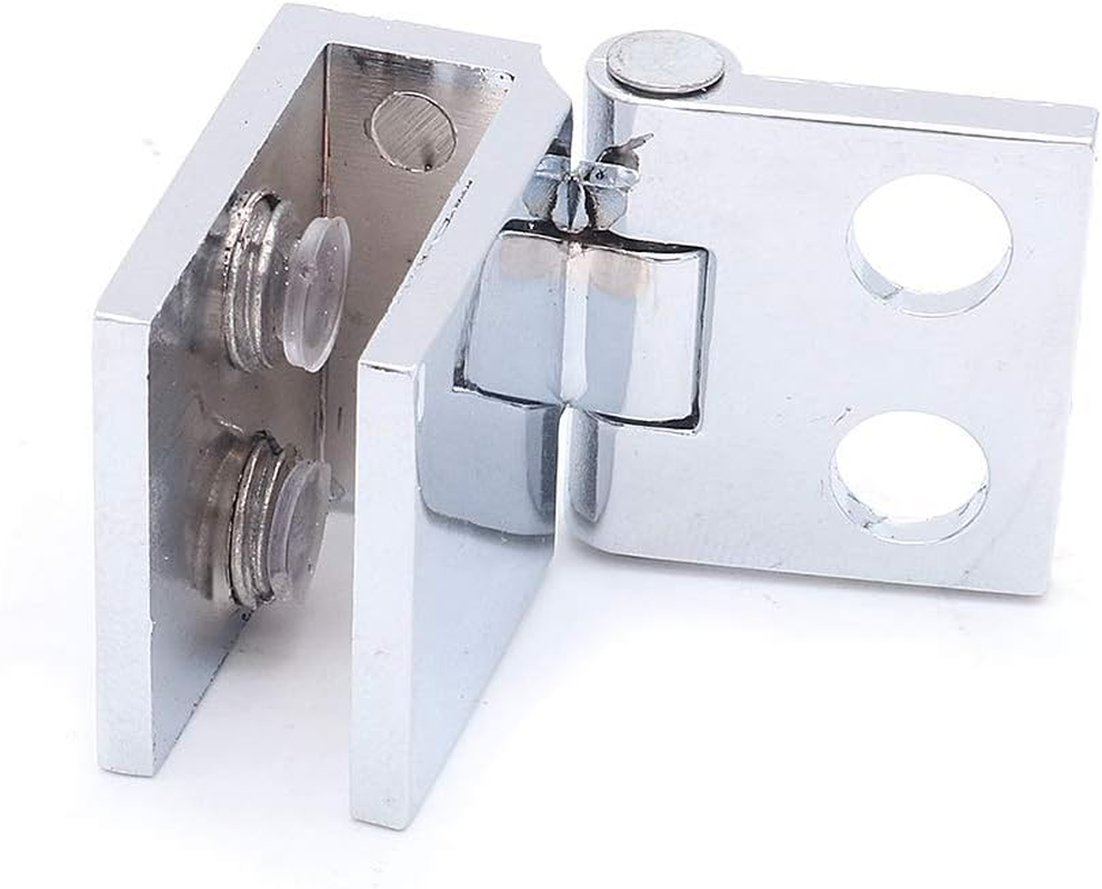 NUZAMAS Set of 8 Glass Door Hinges, 5Mm-8Mm Adjustable Rectangle Clamp Single Clip for Cabinet Cupboard Glass Door Hinges, Wall Mounted