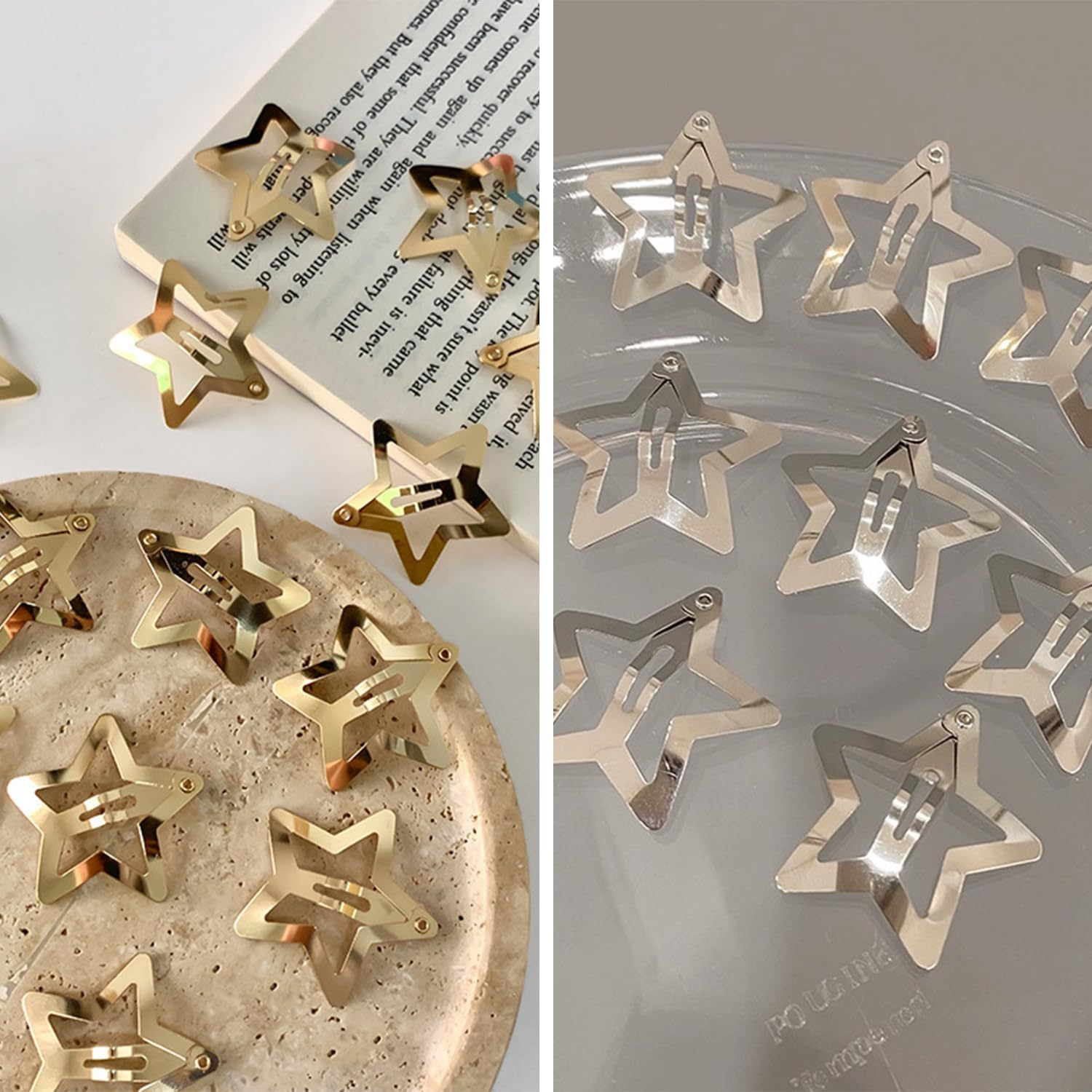 20 Star Shaped Hair Claws Metal Spring Clip Hair Clips Cute Headwear Y2K Hair Accessories image number 5