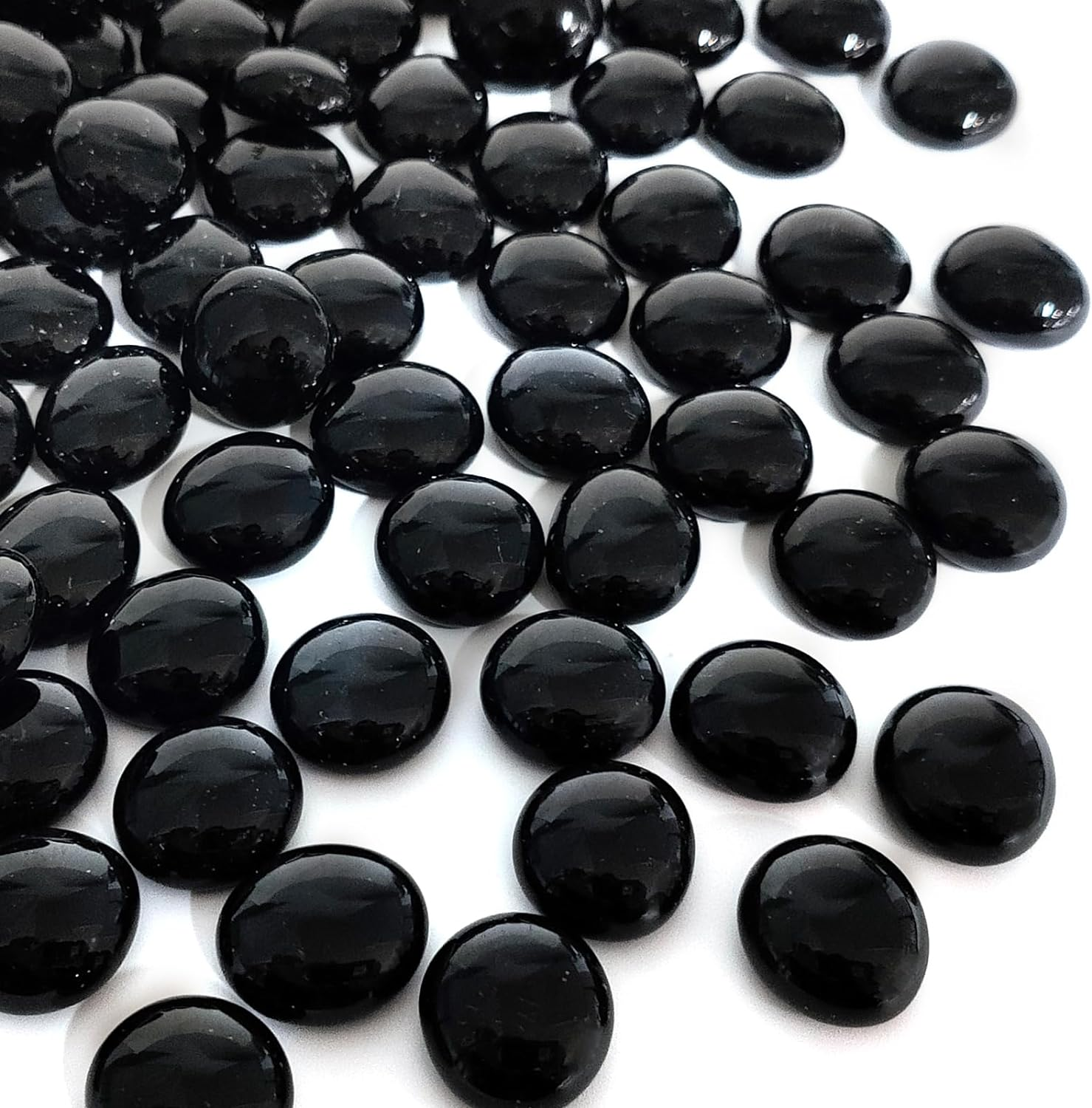 5Lb Blue Flat Glass Marbles for Vase Fillers, 500 PCS Glass Pebbles, Decorative Glass Rocks for Vase Fish Tank Candle Fountains Crafts Centerpieces Firepit and Home Decor