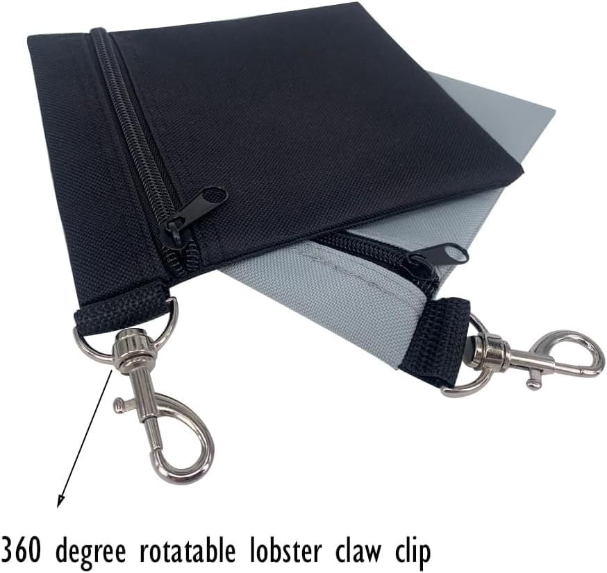 Zipper Golf Tee Ball Pouch Bag with Metal Lobster Claw Clip,2Pcs Zipper Golf Tee Bag Pouch with Metal Lobster Claw Clip,Golf Tee Pouch Golf Ball Bag Golf Ball Storage Bag with Lobster Claw Clip,Black - Black image number 3