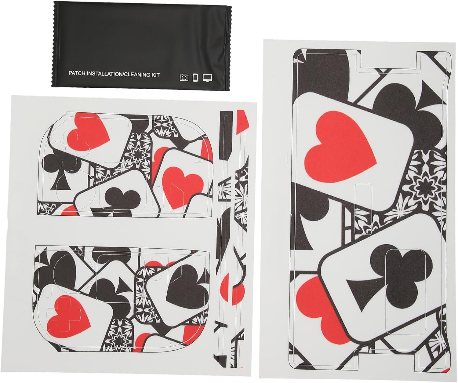 Skin Sticker for Steam Deck, Full Set Protective Skin Decal, PVC anti Fingerprint Scratch Resistant Dustproof Cartoon Protector Cover for Steamdeck Game Console (Black Red Trump Card) image number 4