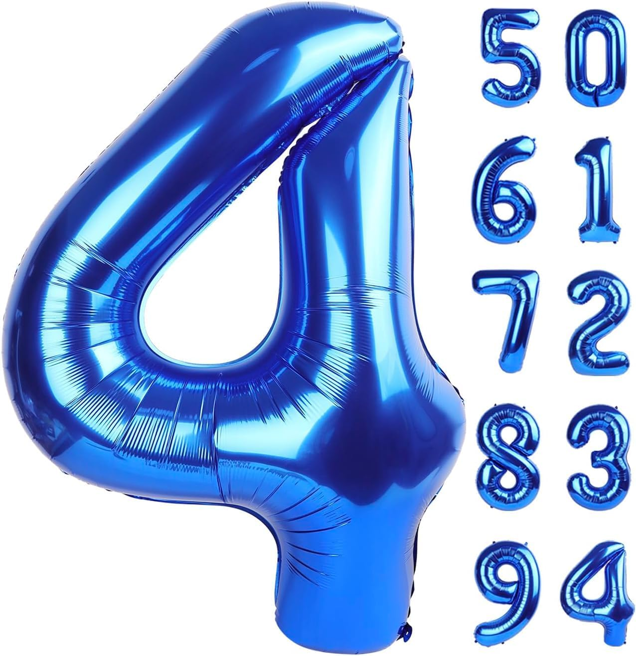 Navy Blue 4 Balloon, 40 Inch Number Balloon, 4Th Birthday Decorations, Blue Party Supplies, Giant Number 4 Balloon for Party Decoration