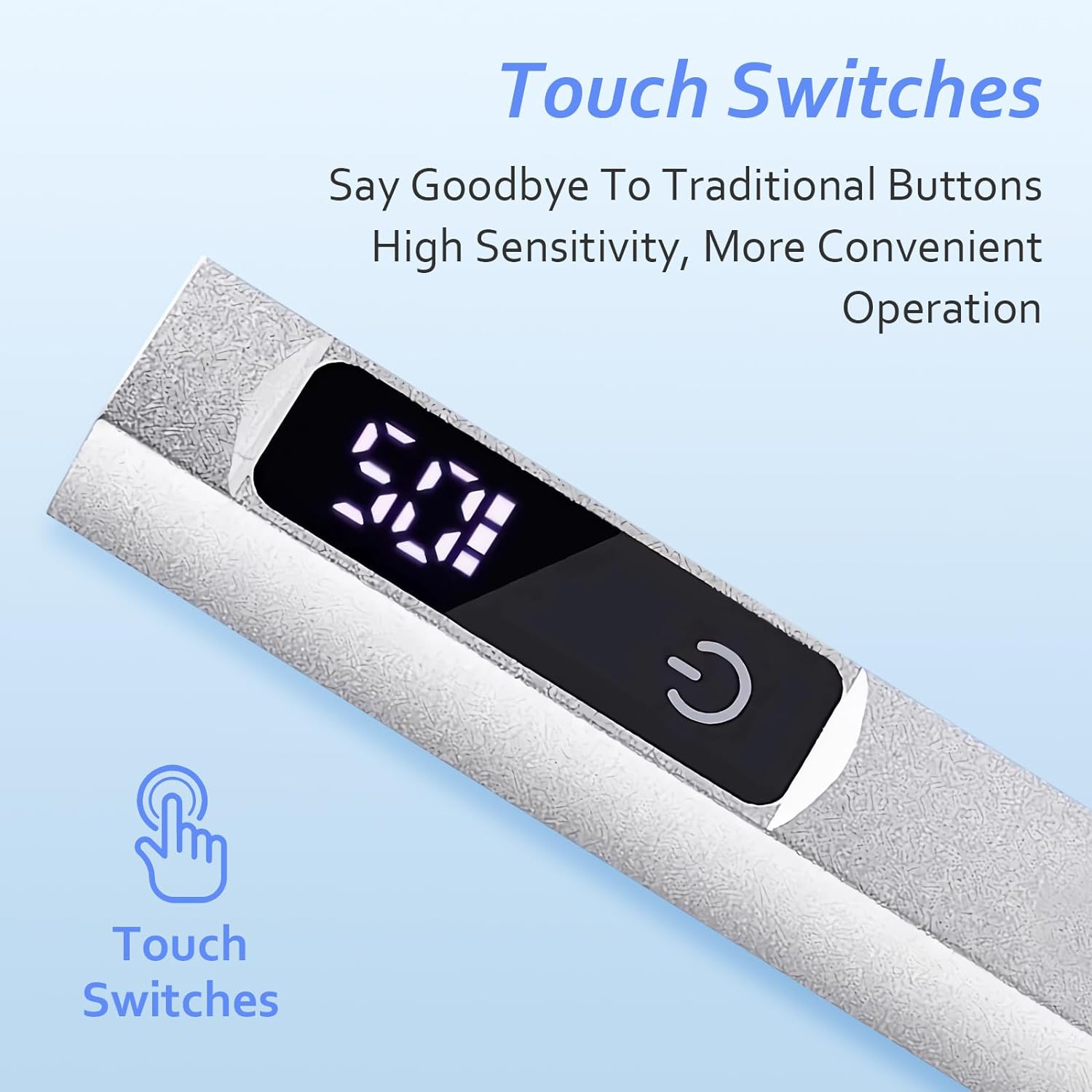 Diesisa Mini UV LED Nail Lamp for Gel Nails,Upgrade 2.0 Handheld UV Light, USB Mini Nail UV Light for Fast Curing with Touch Screen, Portable Uv Light for Nails, for DIY at Home Nail Salon-Silver