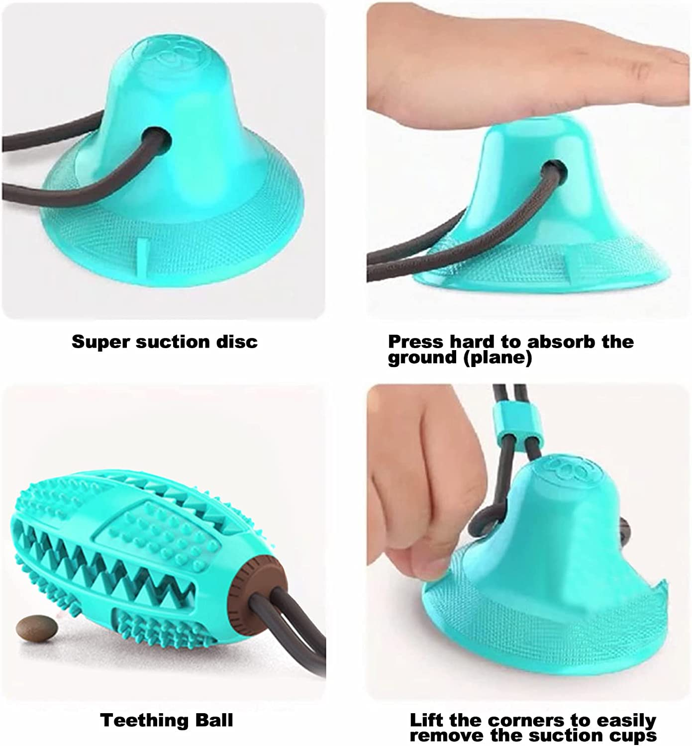 Dog Chew Toys for Aggressive Chewers,Squeaky Dog Toothbrush Interactive Tough Durable Dog Toys, Puppy Teething Chew Toys Natural Rubber for Small Medium and Large Breed (Ball with Rope) image number 1